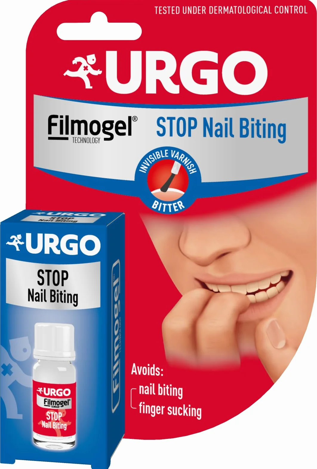 Urgo - Stop obgryzania paznokci - przezroczysty i gorzki smak lakieru do paznokci - w przypadku obgrytych i uszkodzonych paznokci i ssania kciuka - od 3 lat - 9 ml - 40 zastosowań