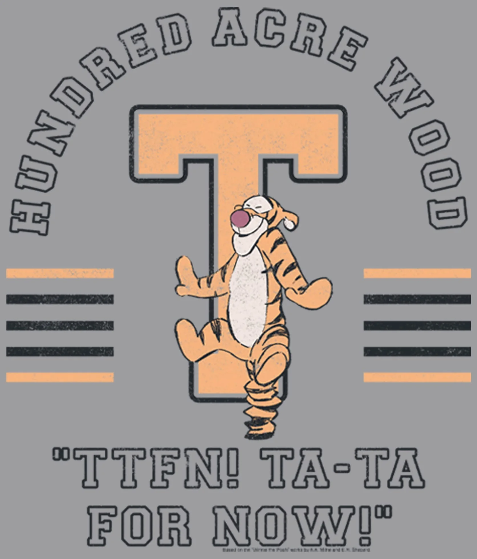 Disney Kubuś The Pooh Tigger Collegiate Boy's bluza z kapturem, polar, Athletic Heather, rozmiar S, Athletic Heather, S