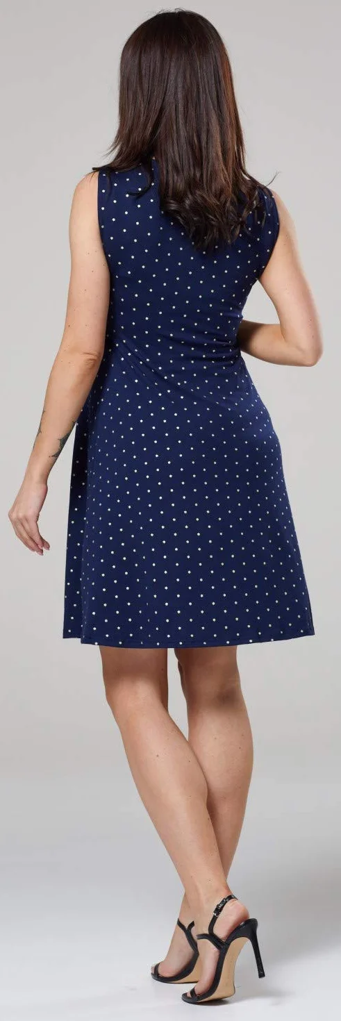 Happy Mama. Damska sukienka 2 w 1 ciążowa marszczona sukienka do karmienia bez rękawów 808p