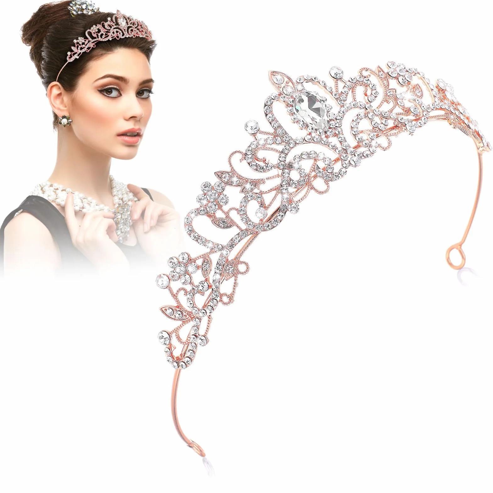 Korona księżniczki, diadem, dla kobiet, diadem, kryształowa tiara, korona księżniczki, elegancka korona księżniczki, biżuteria dla panny młodej, stras, opaska na czoło, prezent dla kobiet, na wesele