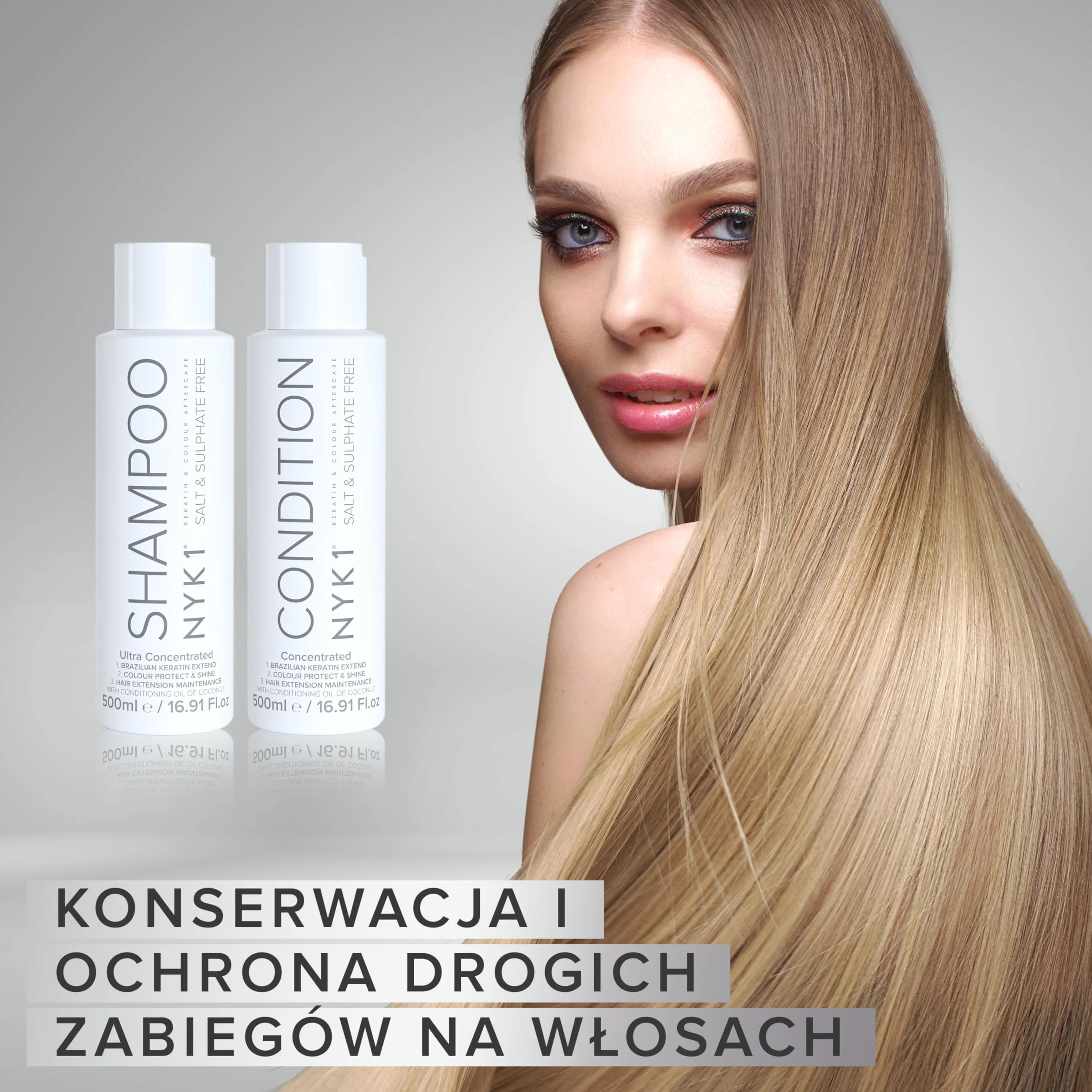 Szampon I Odżywka Bez Soli Siarczanu (500ml x2) Szampon & Odżywka Bez Siarczanów Zestawy Do Pielęgnacja Przedłużeń Koloru I Keratyny Leczenie - Szampon I Odżywka Bez Siarczanów I Parabenów