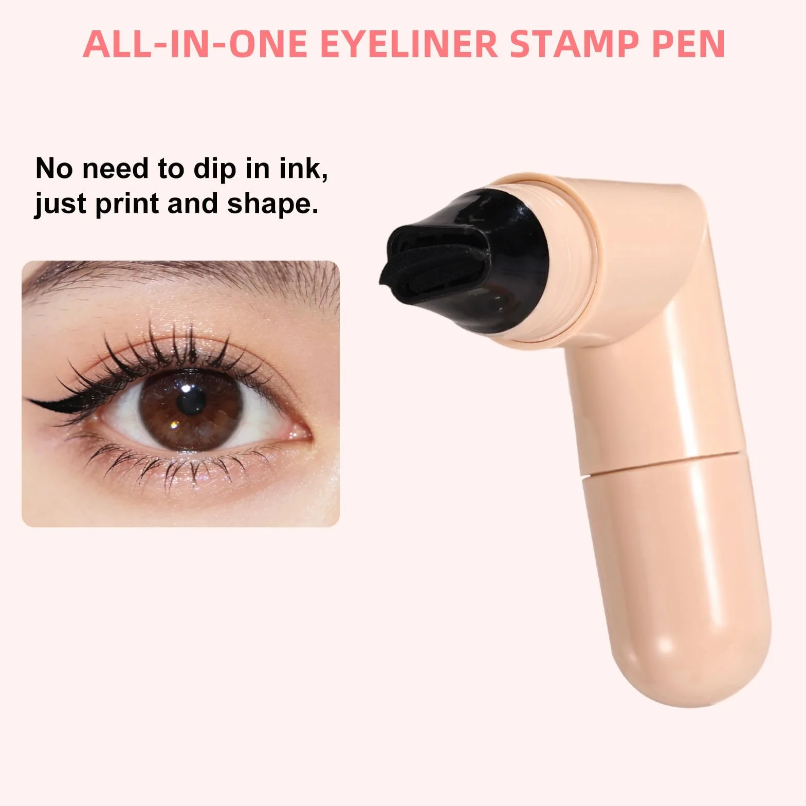 2szt Składane Stemple do Eyelinera, Dwustronny Czarny Płynny Eyeliner w Żelu w Formie Stempla dla Początkujących Łatwe Rysowanie Wykwintnego Makijażu