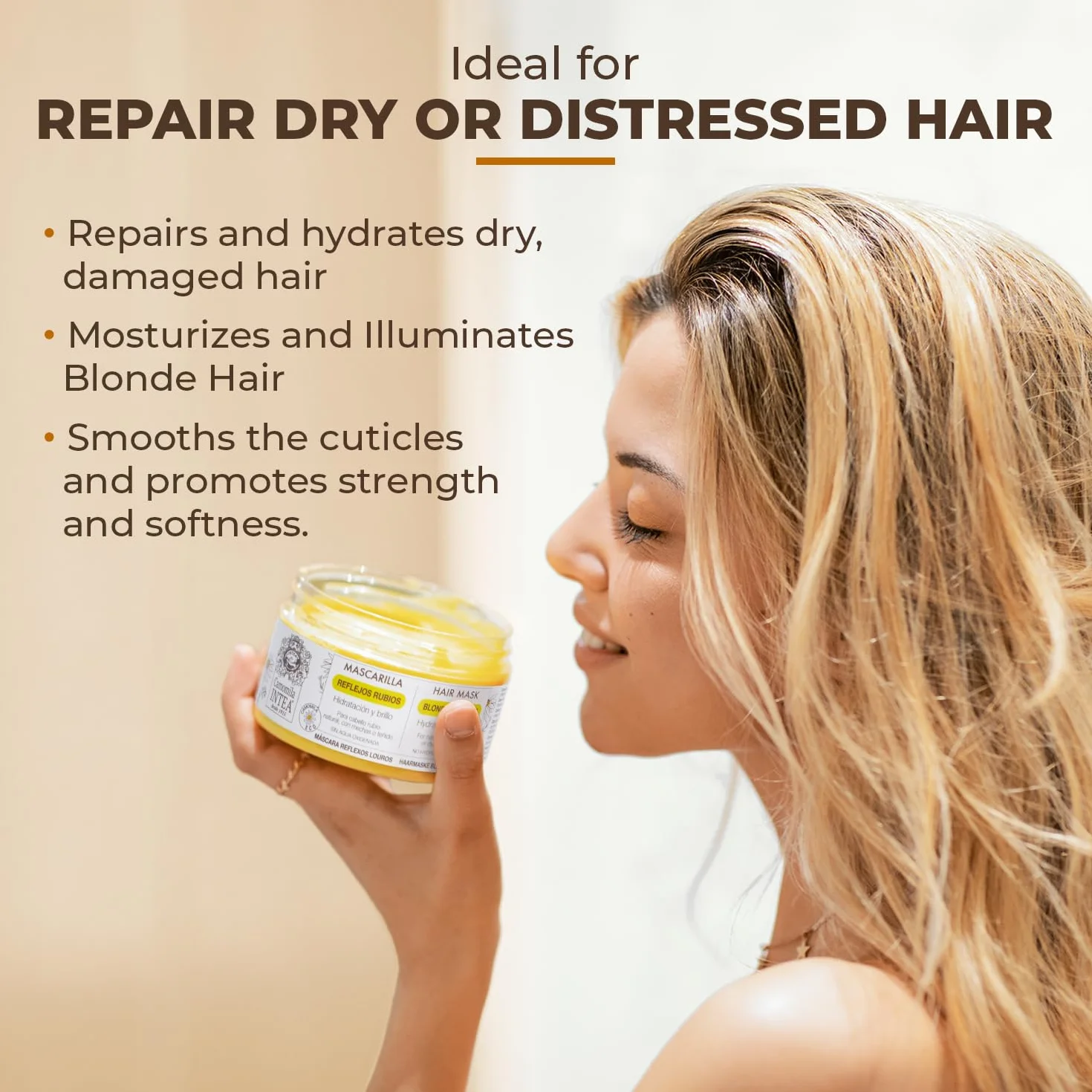 Chamomile Intea - Blonde Highlights Mask - Nawilża i odżywia blond włosy - 250 ml
