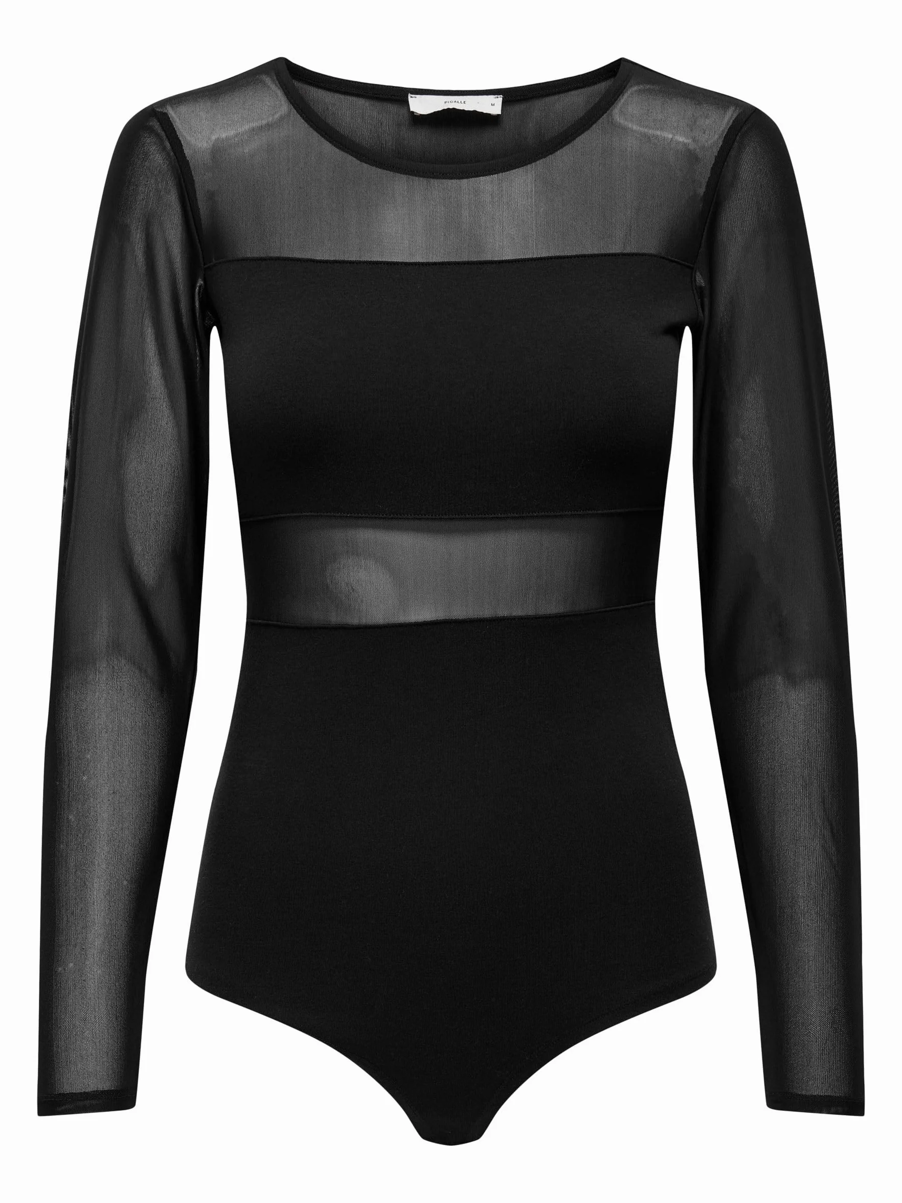 ONLY Damskie body Onlesther L/S Mesh Bodystocking JRS Body, czarny, M