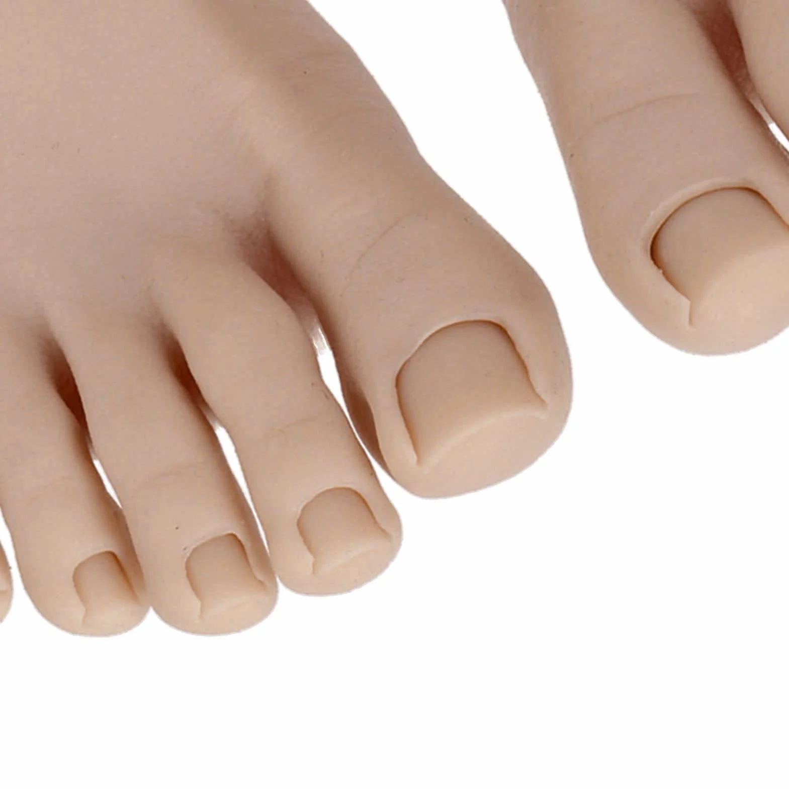 Praktyka Fake Training Foot 1 Pair Silicone Practice Foot Tattooing Fake Foot Tool Foot Nail Practice Half Foot Mannequin Nail Practice (Ciemny kolor skóry)