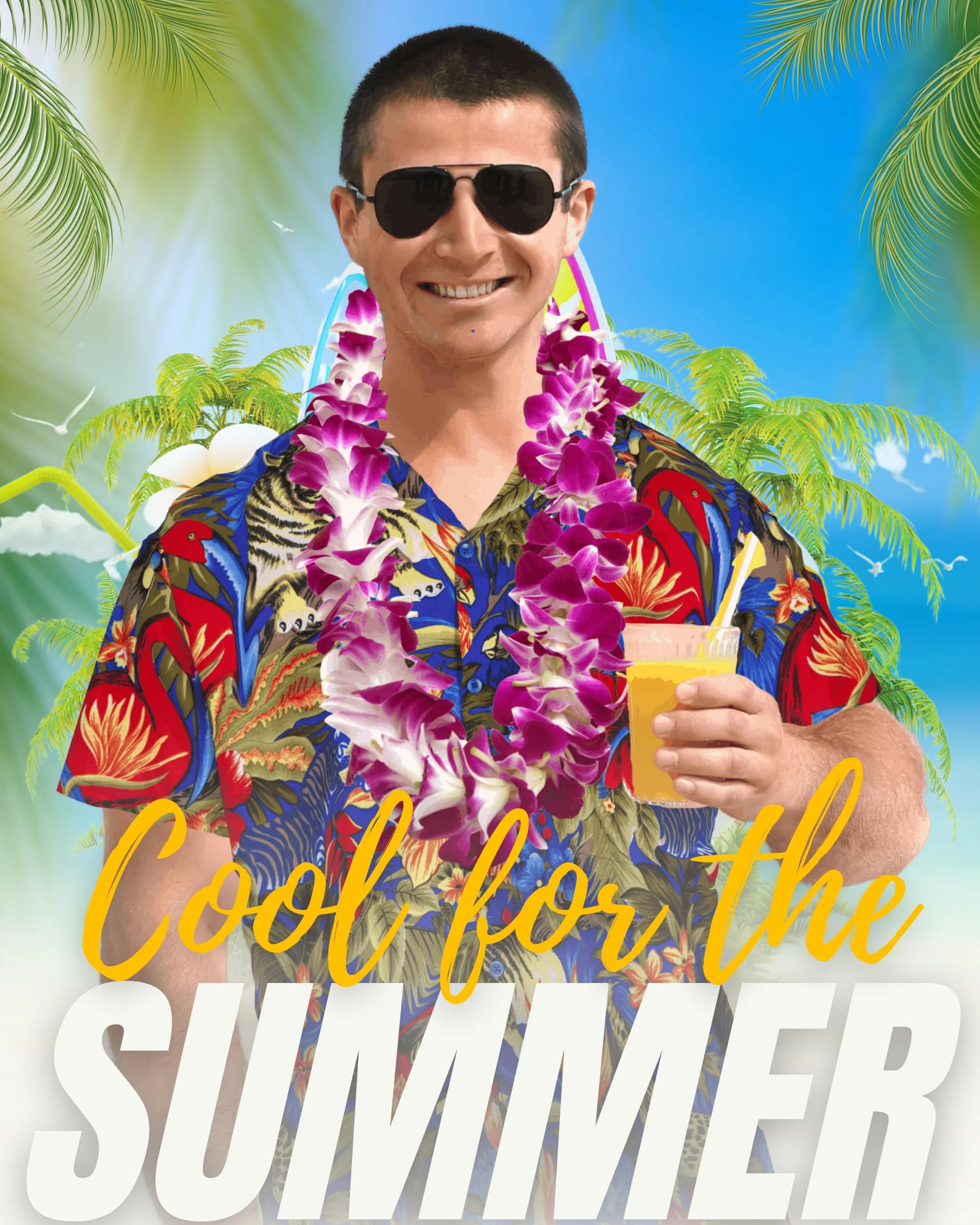 Hawaii Hemd Männer – Kurzarmhemd Herren – Magnum Hawaiihemd Kurzarm –Leichtes Sommerhemd mit Dschungel-Print als Mallorca Party Outfit, Sommerparty oder Festival Outfit, Dart Shirt
