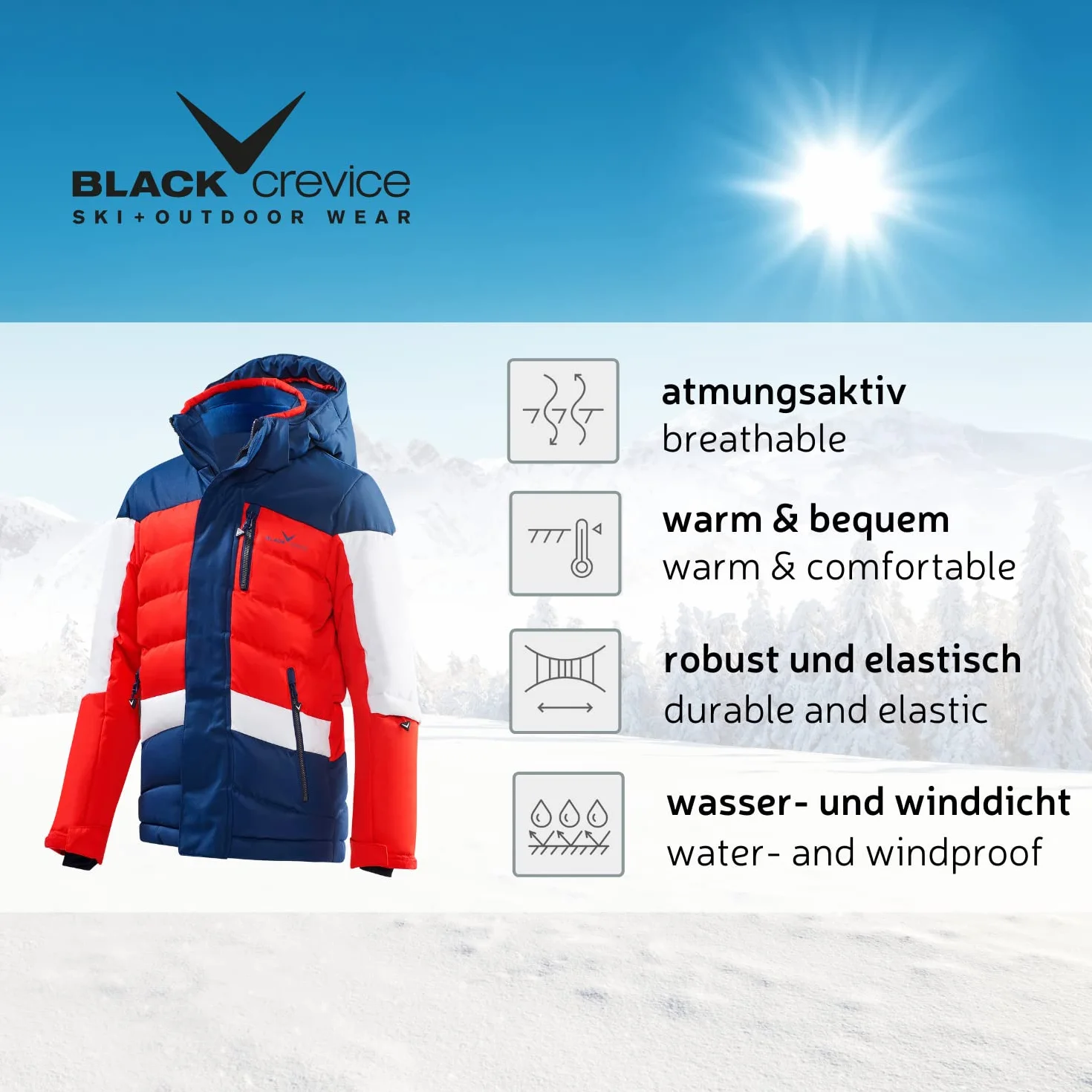 Black Crevice kurtka narciarska Dzieci (uniseks) Black Crevice Kinder Skijacke