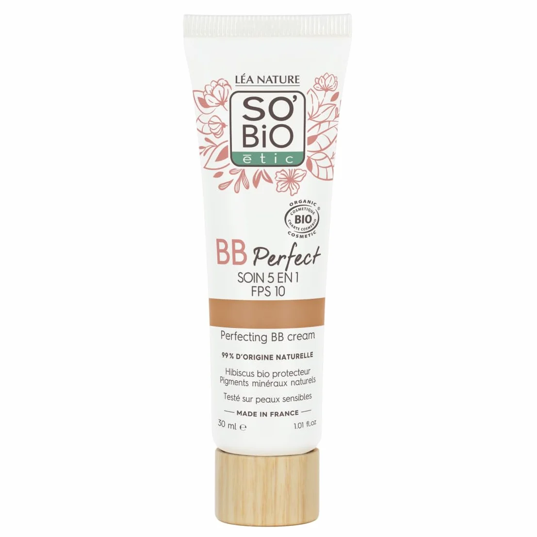 Lea NATURE SO Organic Etic BB 5 w 1, certyfikowany krem organiczny - idealny do skóry średniej, nawilżającej i jednolitej - gładki i błyszczący, ochrona SPF 10
