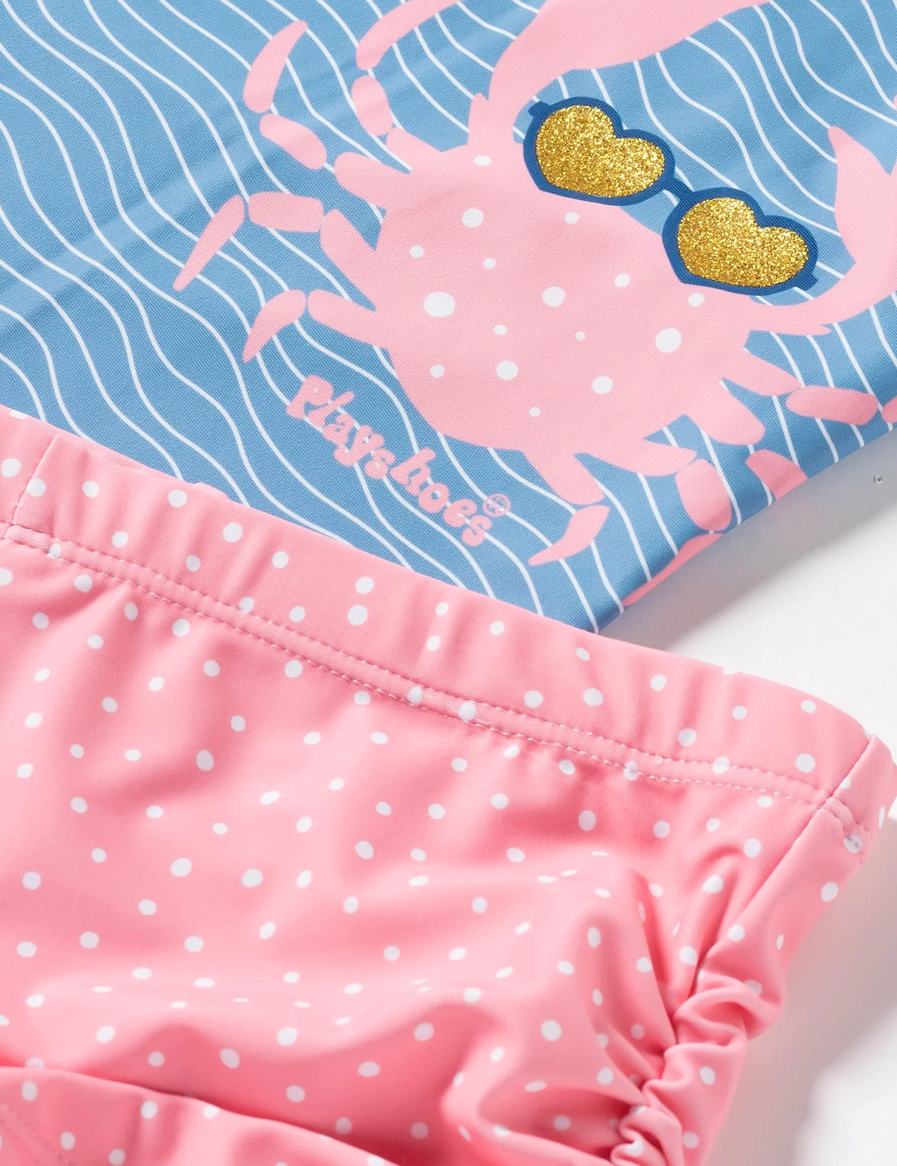 Playshoes Podstawowy zestaw Krebsa Zestaw koszul Schwimm dziewczyny, niebieski/różowy, 110-116