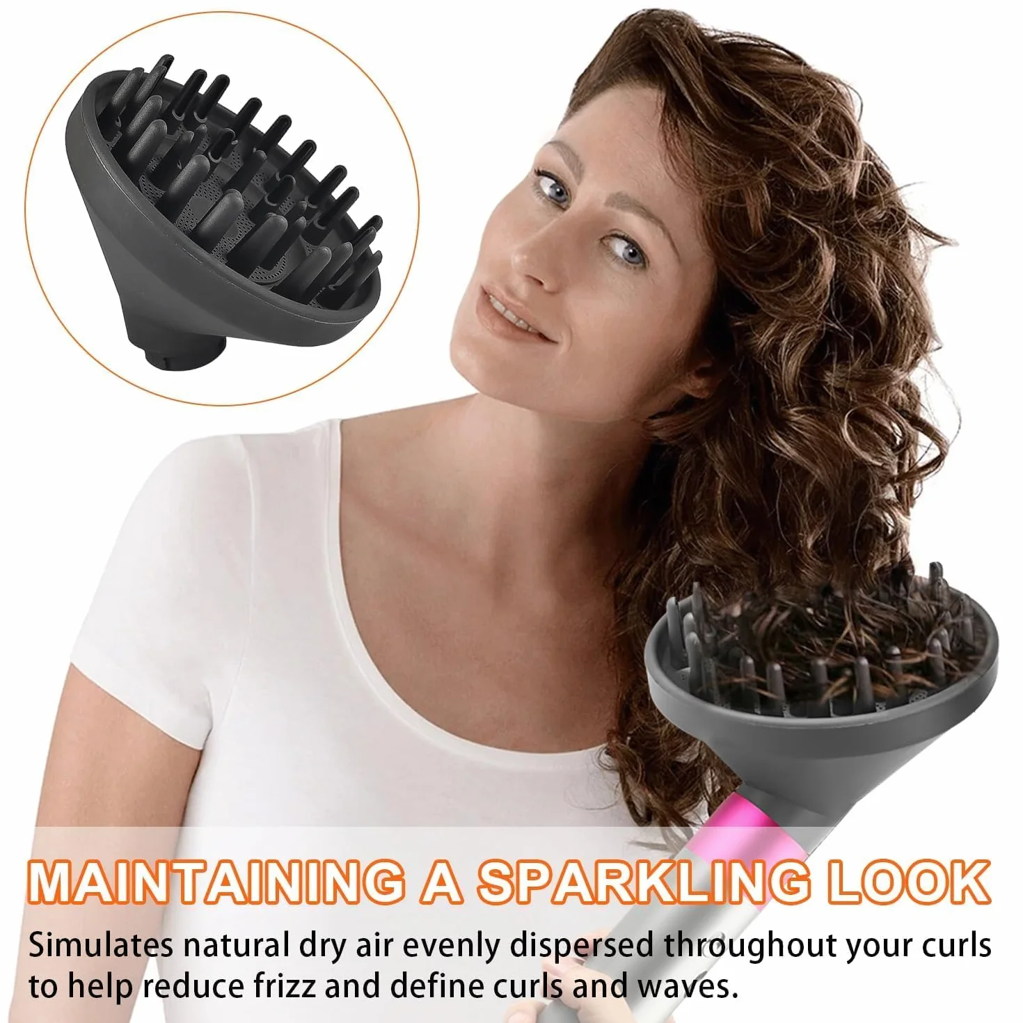 Dyfuzor do włosów kręconych do Dyson Airwrap HS01 HS05, średnica 13,5 cm uniwersalny dyfuzor do włosów, 12 x 11 cm akcesoria do Dyson Airwrap, modelowanie loków (czarny)
