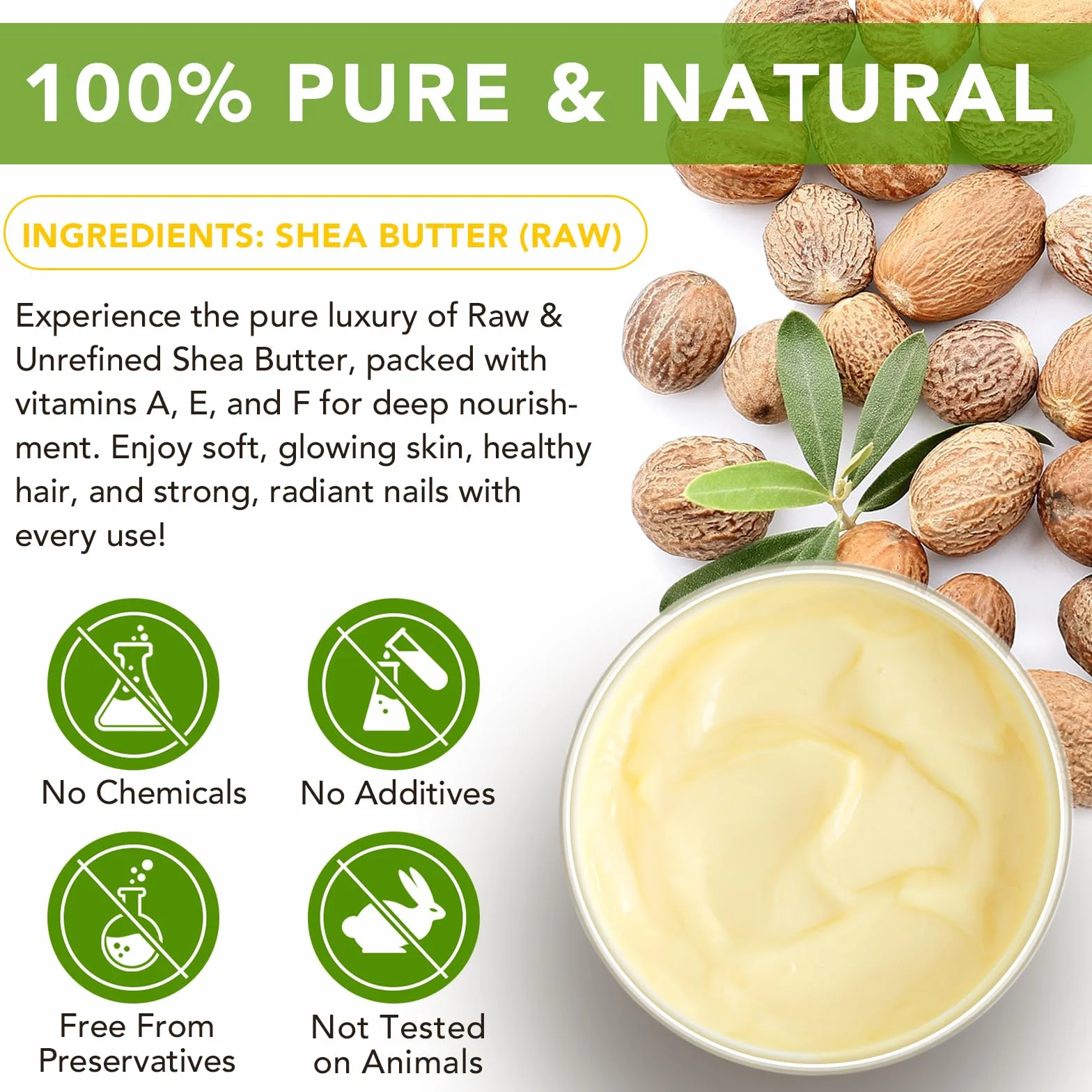 Czyste masło shea, 220 g Shea Btter naturalne nawilżające bogate w witaminy do włosów i ciała i twarzy, wszystkich rodzajów skóry