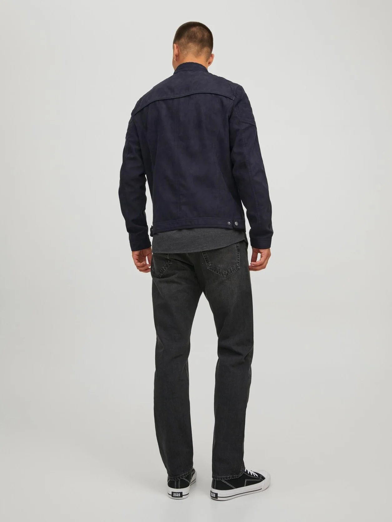 Kurtka mêska JACK & JONES Kurtka ze skóry sztucznej Biker Blouson Bomberjacke JJEROCKY Design Coat Kurtka wiosenna