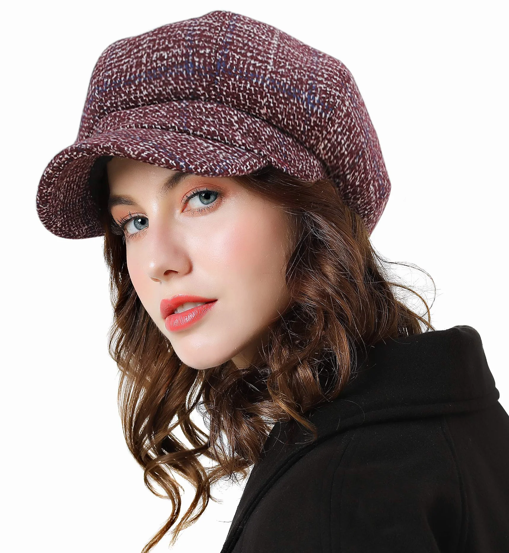 Superora Damska czapka z daszkiem beret zimowa czapka Newsboy z daszkiem Cap Bakerboy
