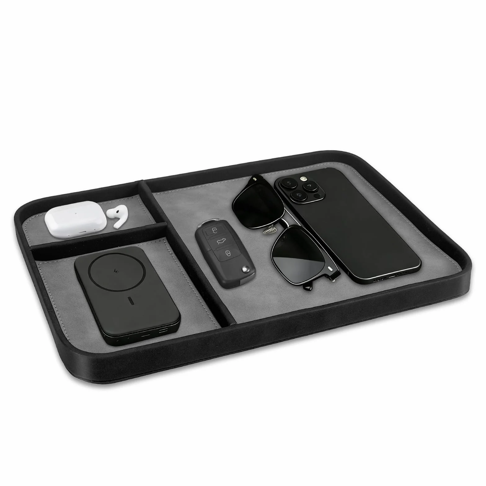 SITHON Pusta kieszonka, taca ze sztucznej skóry, stylowy organizer, półka, stolik nocny, taca klasyczna, na telefon komórkowy, biżuterię, klucze, monety, portfel, zegarki, okulary, wyposażenie biurowe