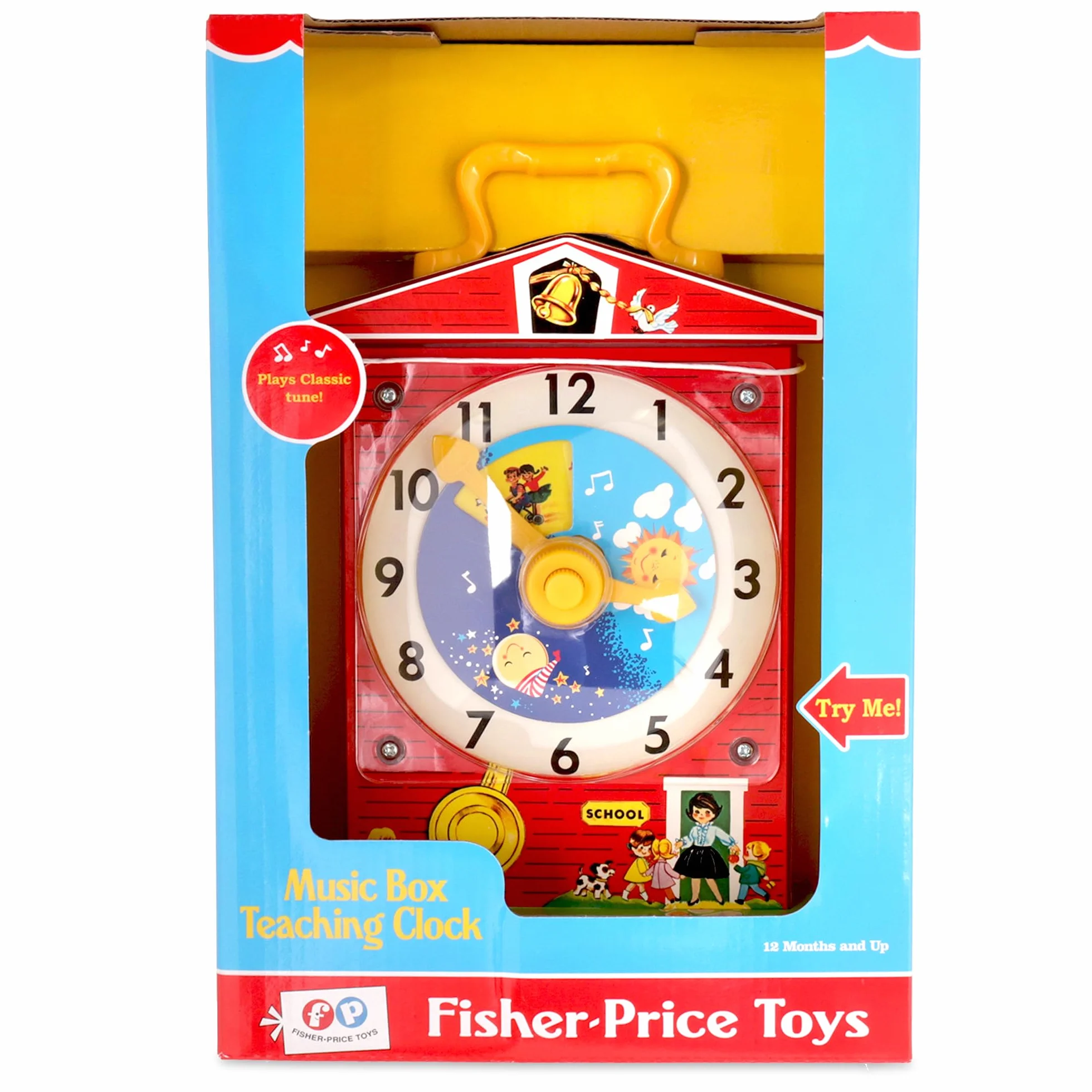 Fisher Price klasyczny zegar dydaktyczny