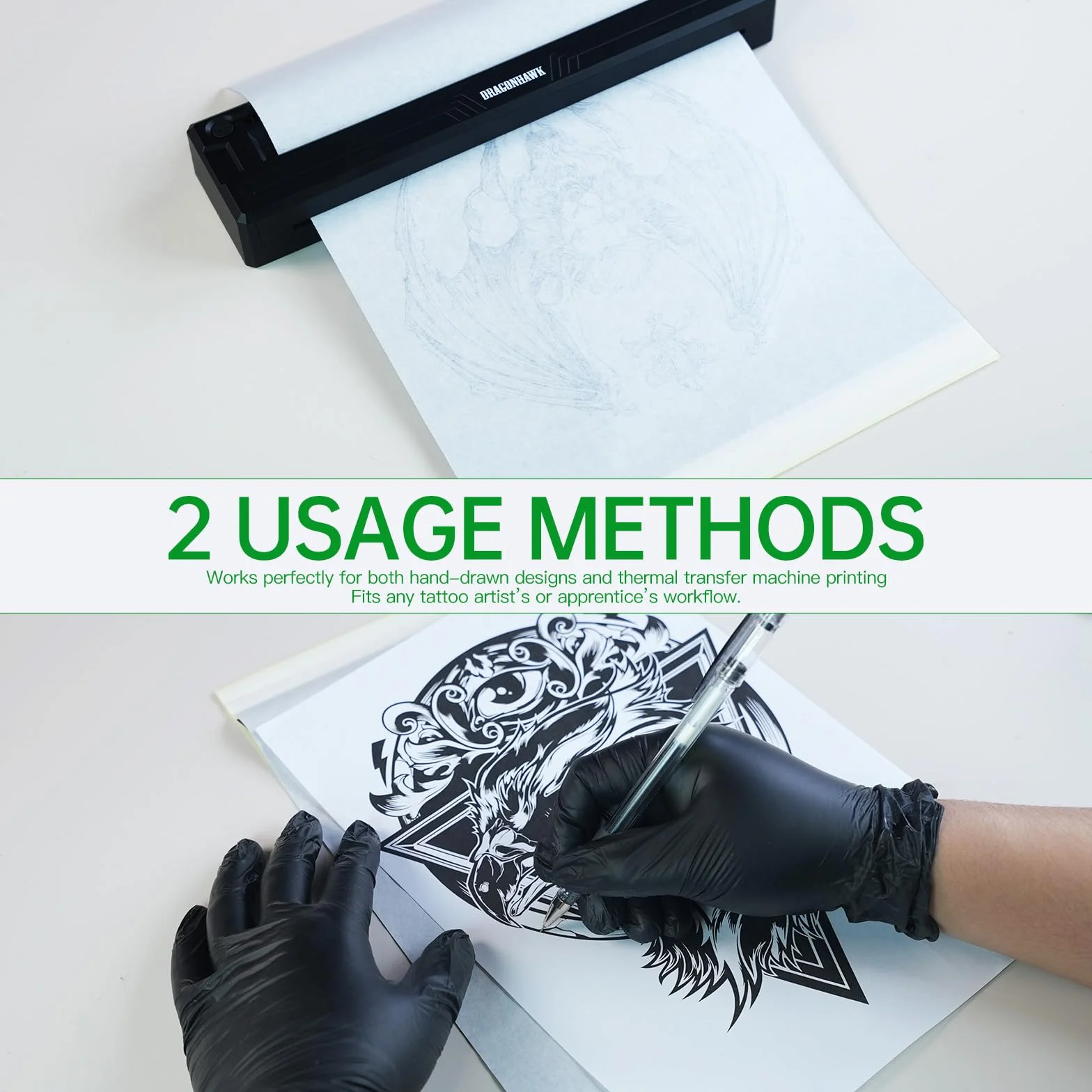 Dragonhawk Tattoo Stencil Paper A4 Size 100 Sheets, Thermal Transfer Paper for Tattoo Stencils & Accessories