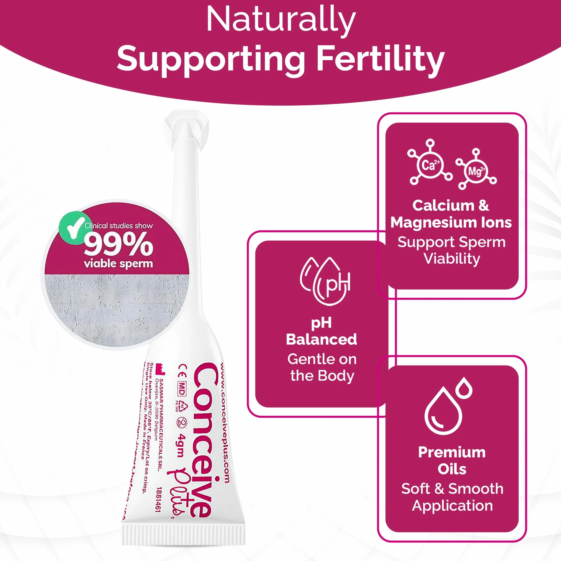 CONCEIVE PLUS lubrykant płodności dla kobiet z jonami wapnia i magnezu 8x4g