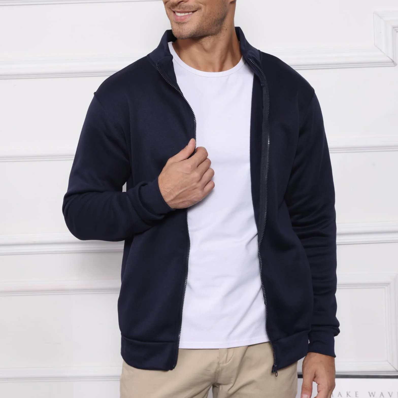 Męska bluza bez kaptura zapinana na zamek bluzy sportowa kurtka zapinana na zamek lekka zimowa bluza kardigan M-3XL