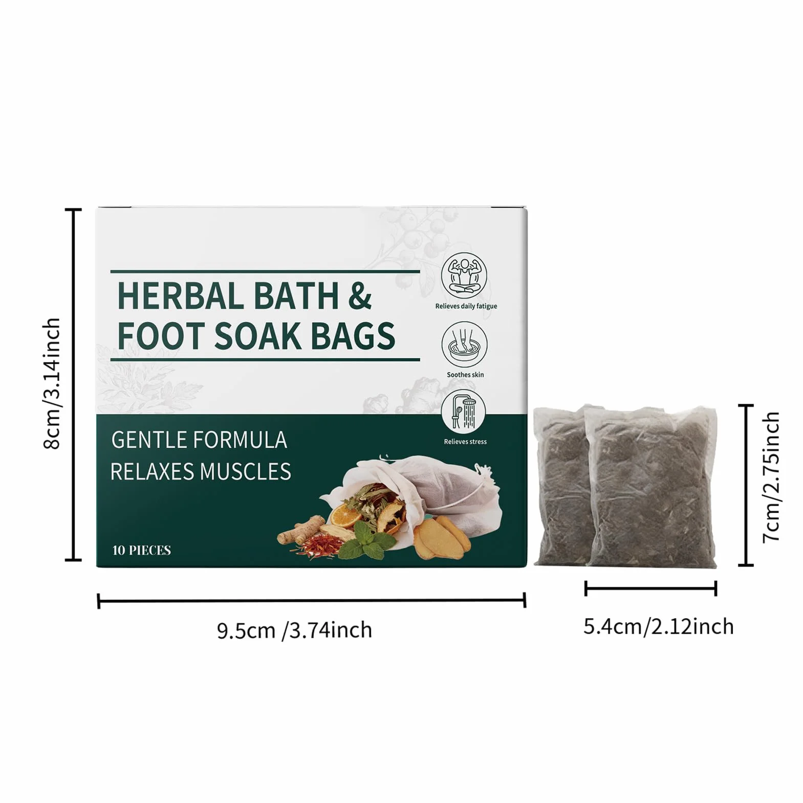 Herbalfoot torba do kąpieli stóp 9,5 x 2 x 8 cm naturalne zioła