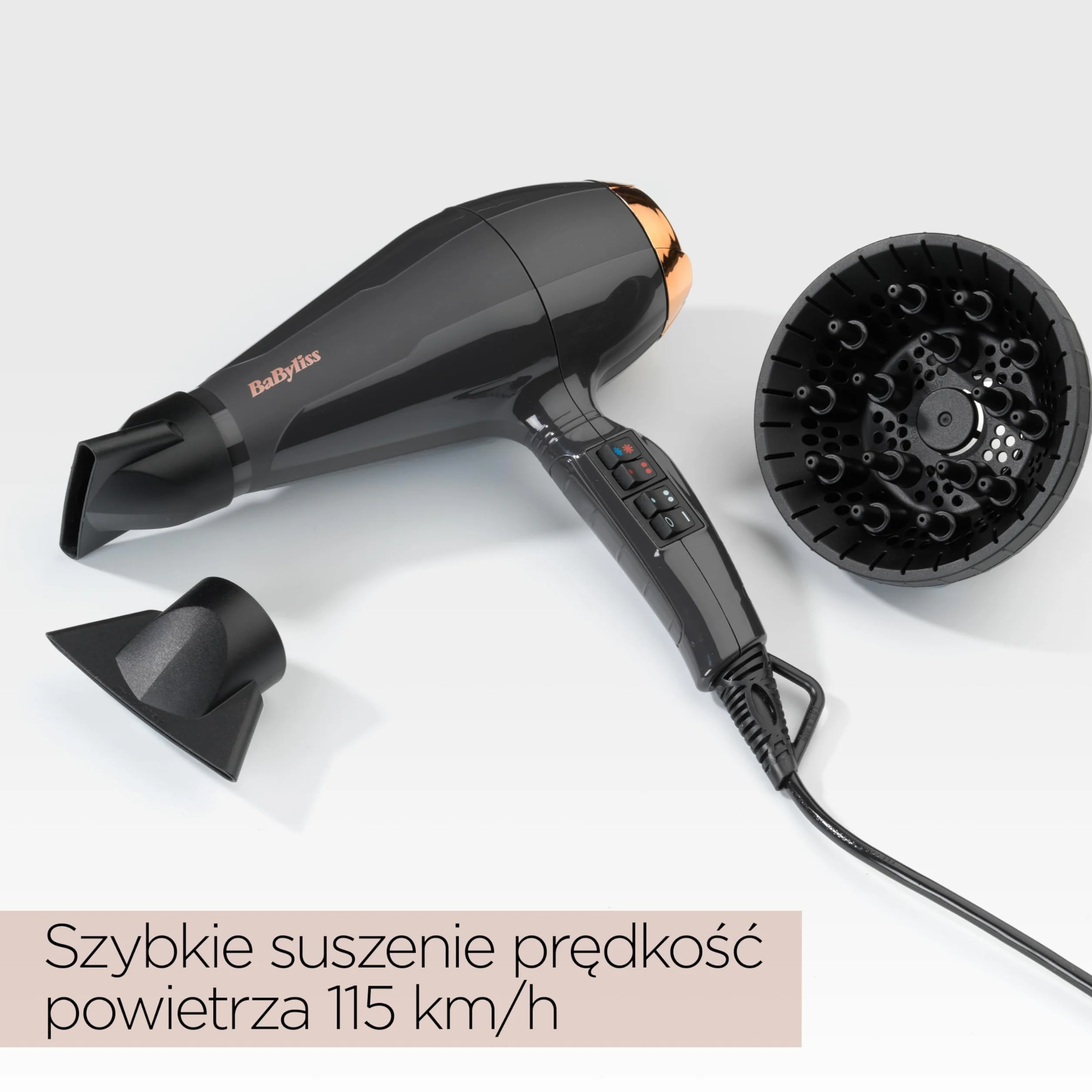 BaByliss Italian Air Pro Suszarka 2200 W Jonizacja Czarna 6719DE