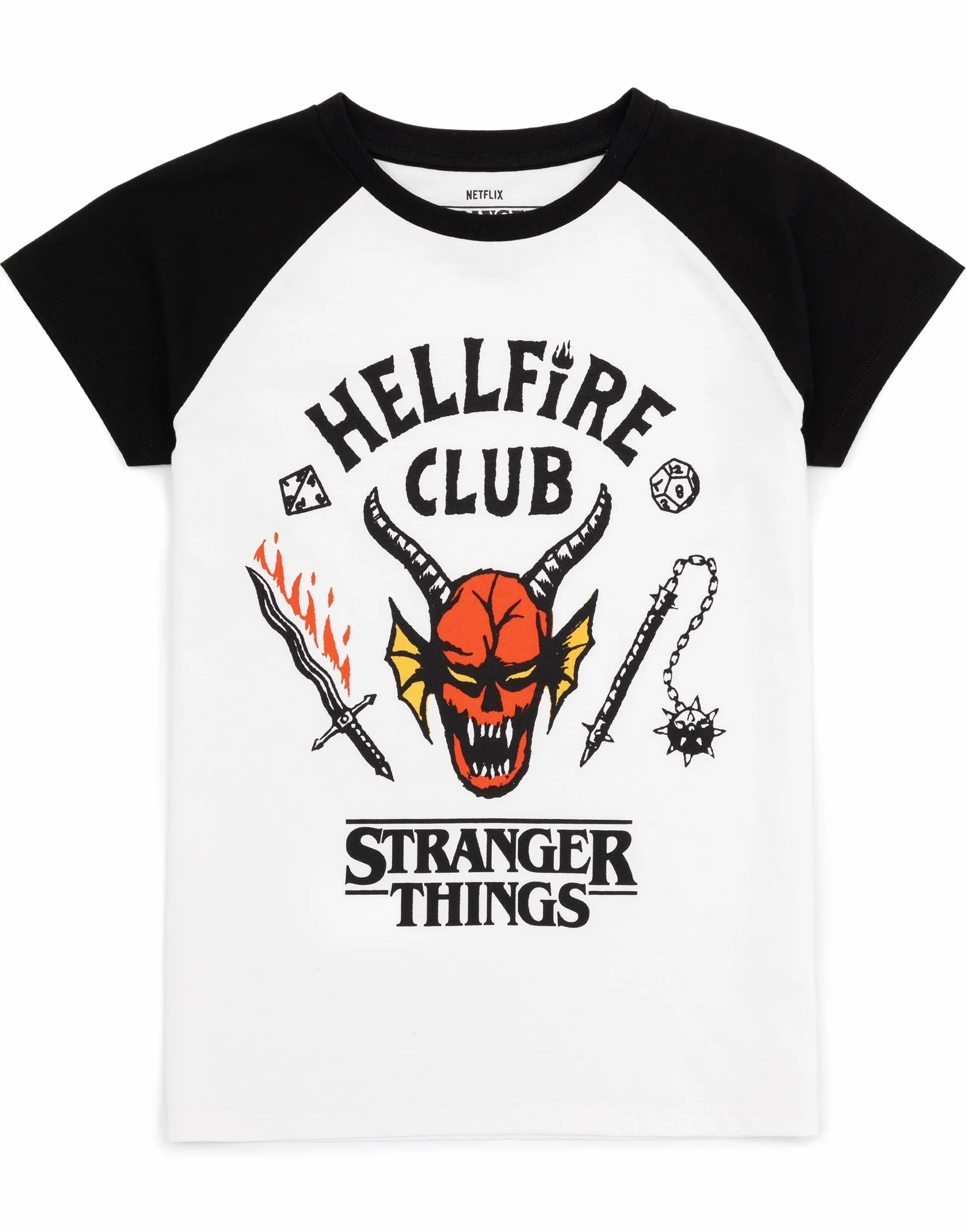 Stranger Things Piżamy dla dzieci | Unisex Hellfire Club Outfit Eddie Eleven Mike Dustin Max Members T-shirt Loungepants Co-Ord Pjs Set | Gadżety serialowe Netflix
