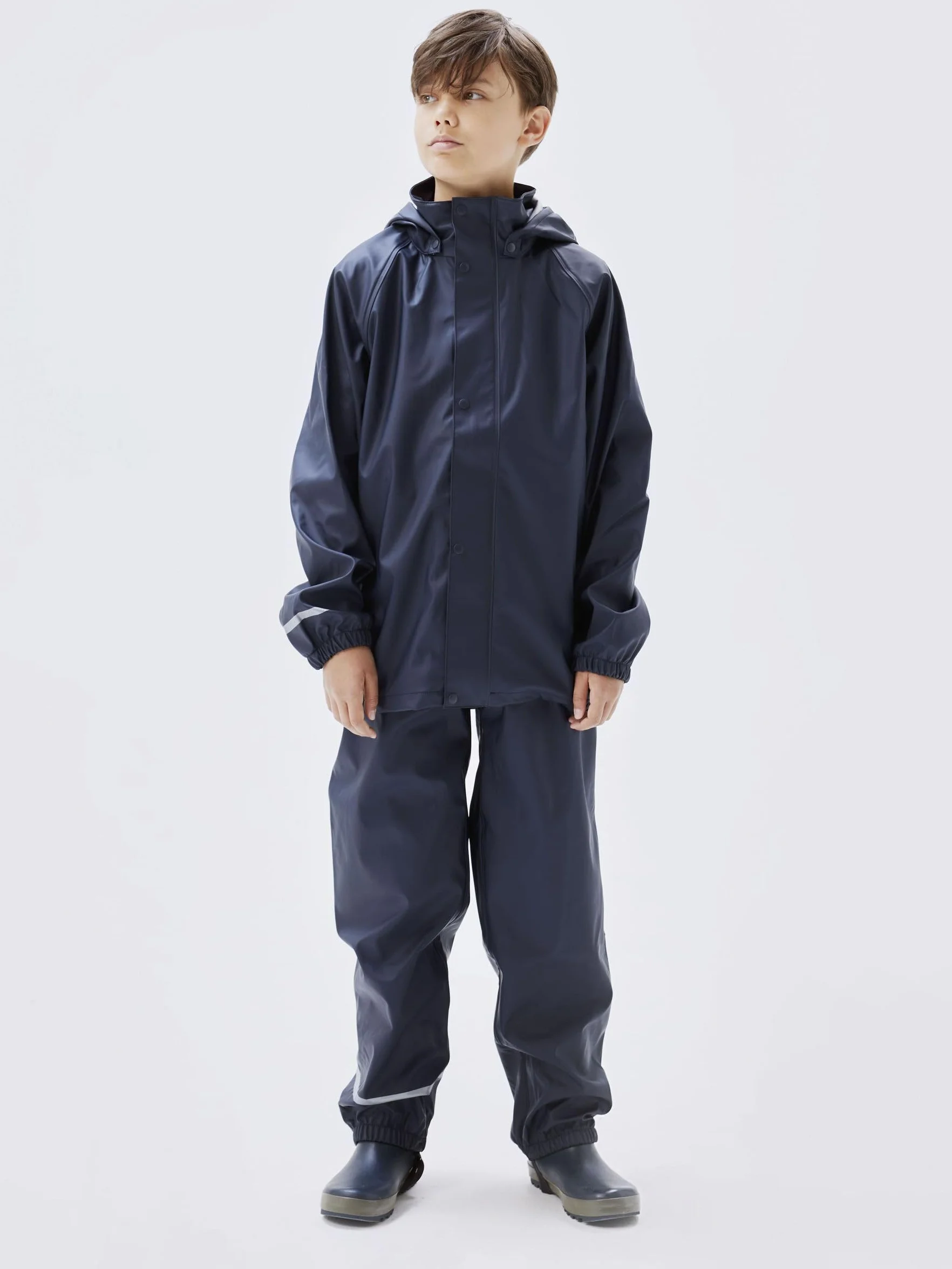 NAME IT Nkndry Rain Set Noos Zestaw Przeciwdeszczowy Uniseks, Niebieski (Dark Sapphire), 92