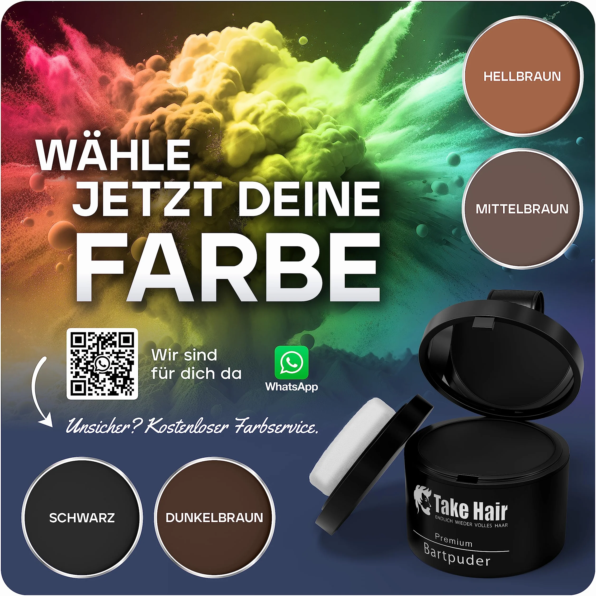 Zagęszczacz do brody Hair Take puder wodoodporny 4 g czarny