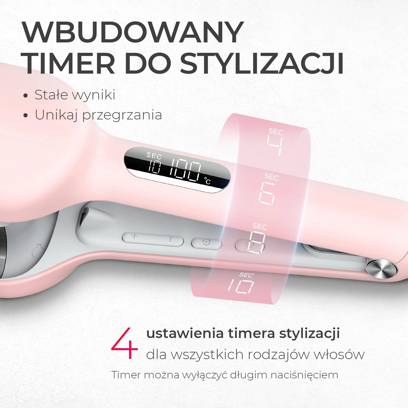 TYMO ROVY Lokówka do Fal dla Włosów, Lokówka do Dużych Loków Odpowiednia dla Początkujących, Hair Crimper Waver Curling Iron 32 mm, 4 Temperaturami i Wyświetlaczem LED, Ochrona Przed Oparzeniami