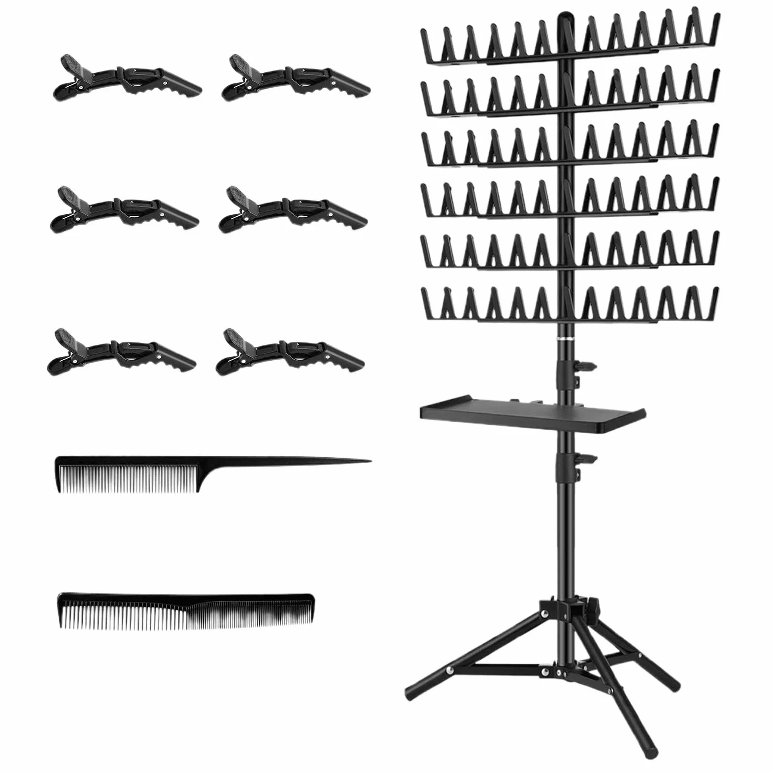 Braiding Hair Rack, stojak z przegrodami, przenośny stojak do dzielenia włosów, narzędzie do oplatania włosów, stojak dzielący do zaplatania, pleciony organizer, przenośny stojak do dzielenia włosów,