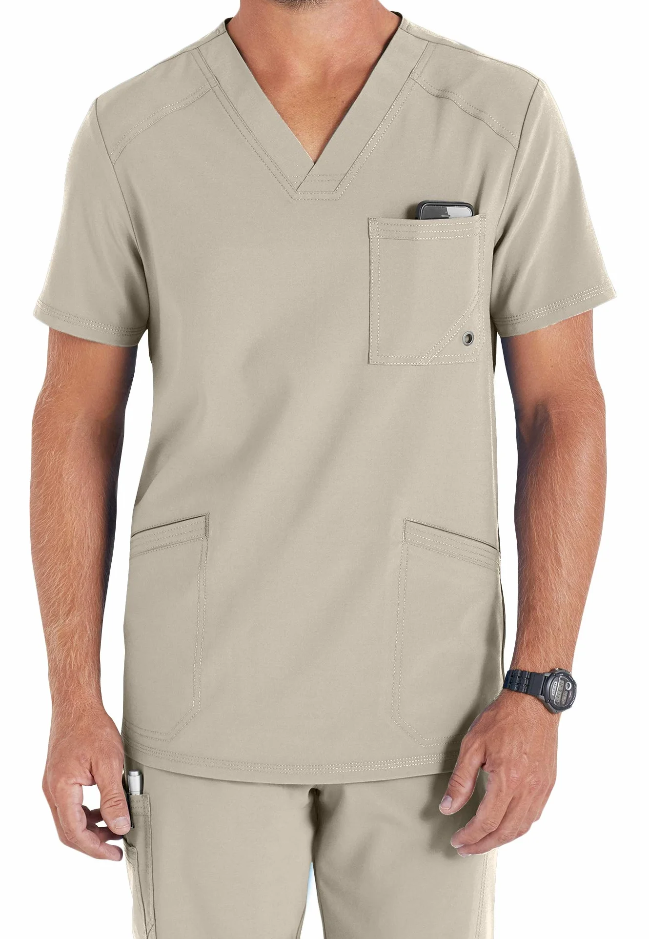 Smart Uniform Męski dekolt w serek kasak