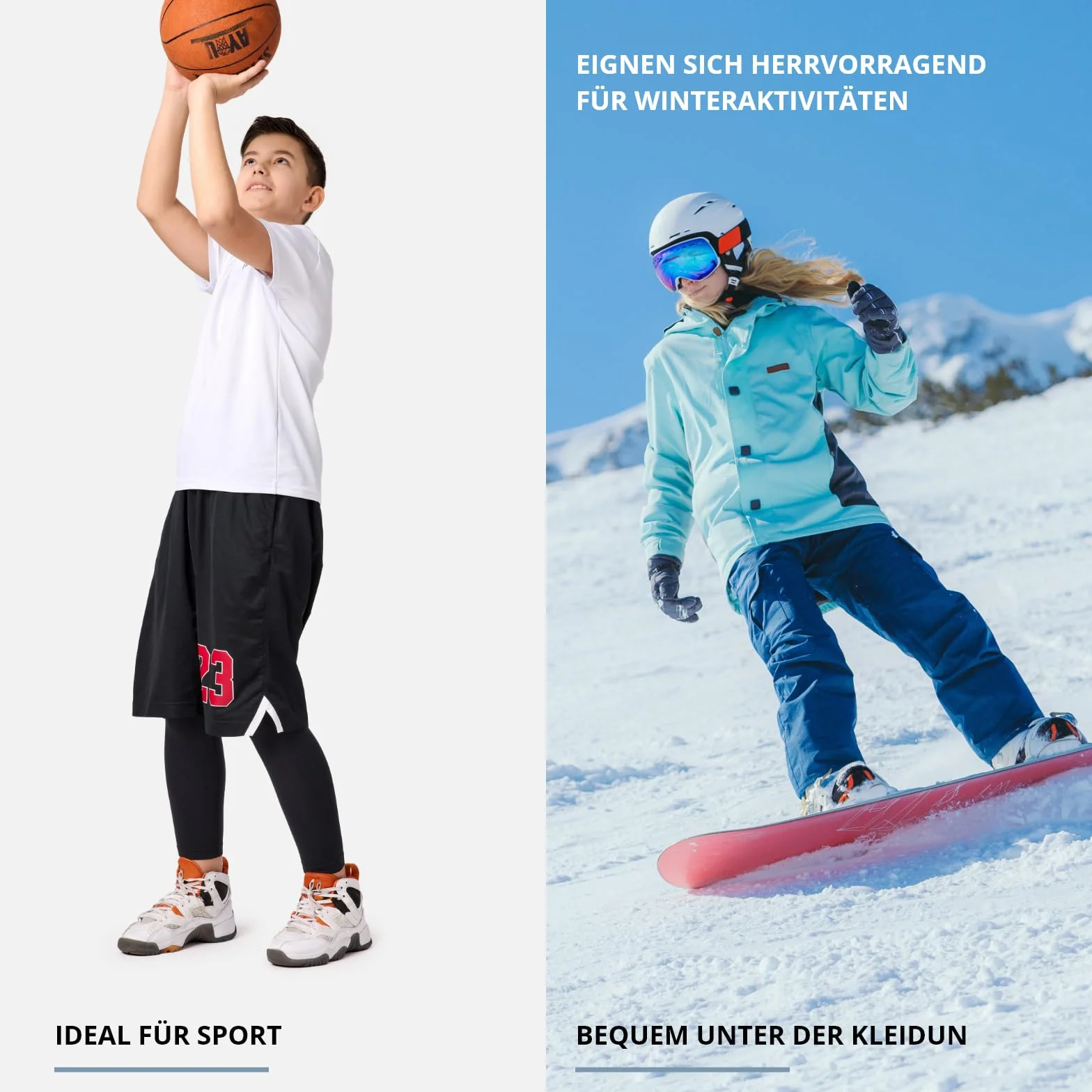Ladeheid Długie majtki dla dzieci, chłopców, dziewczynek, bielizna funkcyjna, bielizna termiczna na zimę, do uprawiania sportu, na narty, do piłki nożnej, joggingu, LA40-259