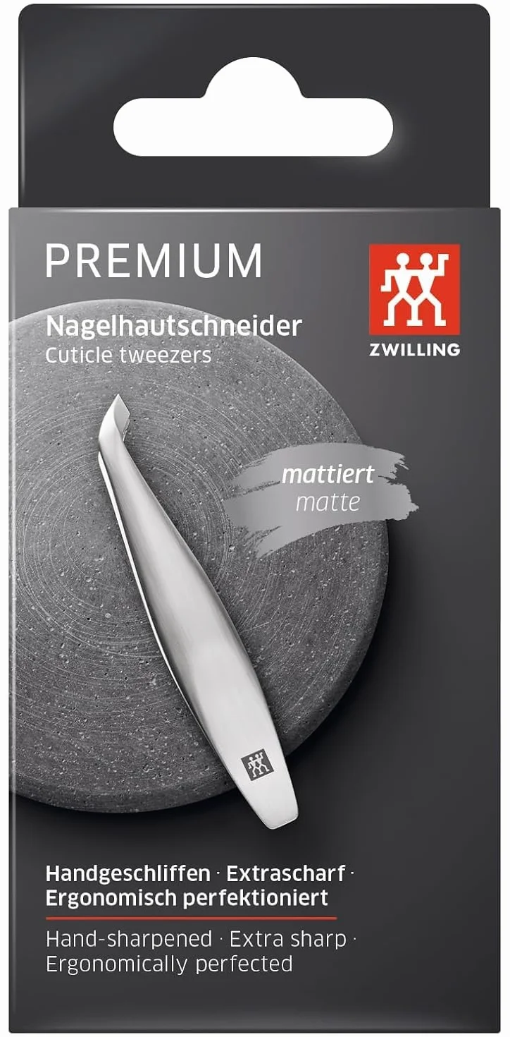 ZWILLING Cążki do skórek (precyzyjne usuwanie skórek, ostre, skośne krawędzie tnące, hipoalergiczny), matowe wykończenie, premium, czarny