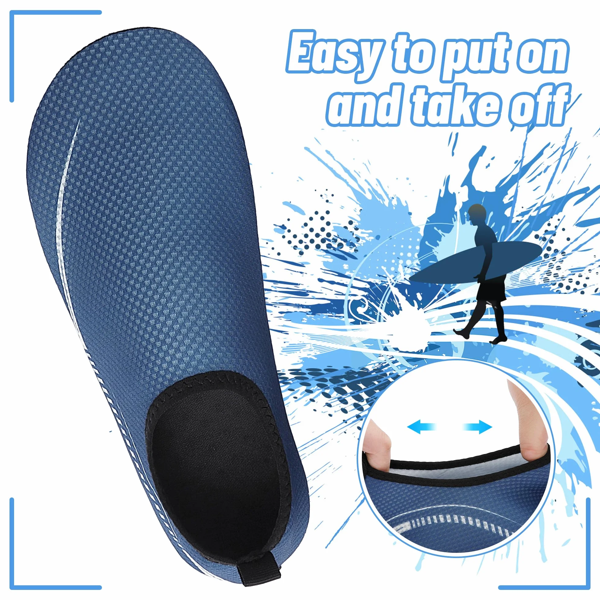 Buty do Wody Water Shoes Buty do SportóW Wodnych Lekkie Buty do PłYwania Buty PlażOwe Buty do Jogi Buty do Surfowania dla Kobiet I MężCzyzn. Niebieski, 39EU