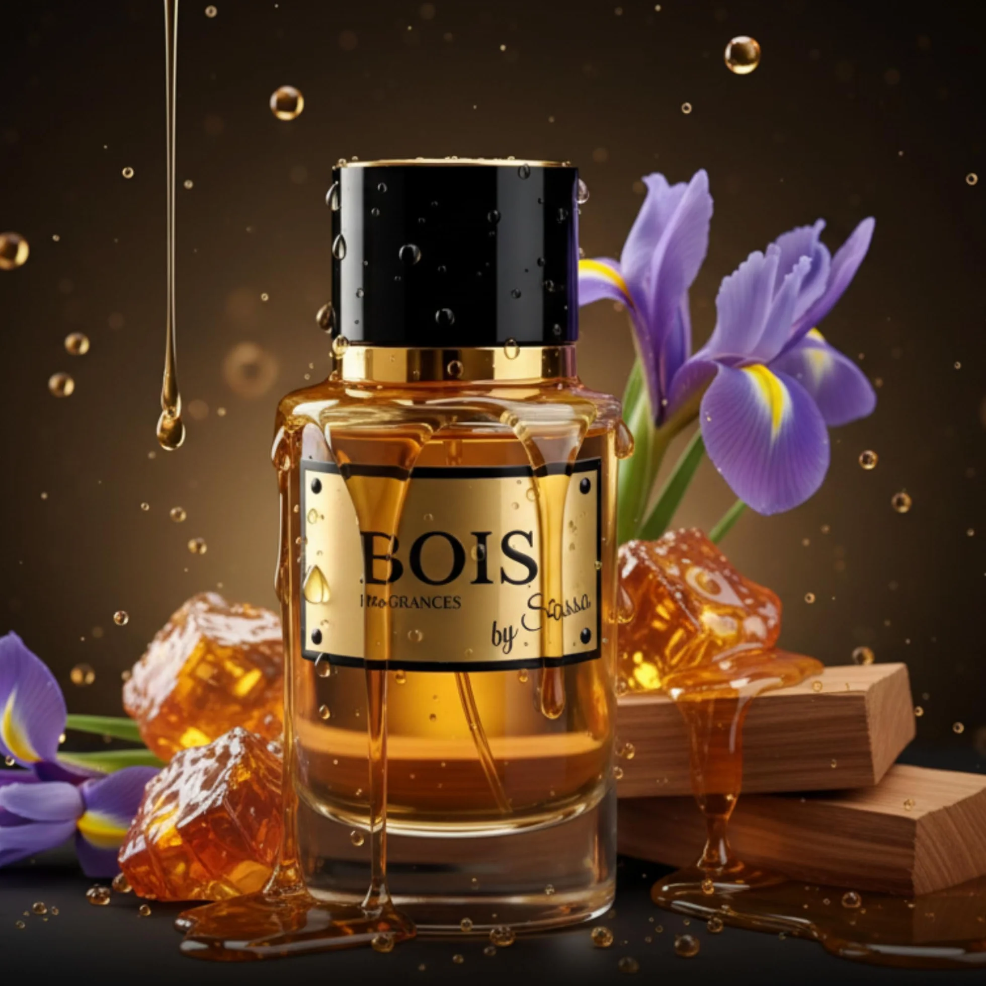 Perfumy Intense DREWNO FRAGRANCES BY SASSO Ekstrakt 50 ml + Piżmo 3 ml + 5 próbek Pudełko prezentowe