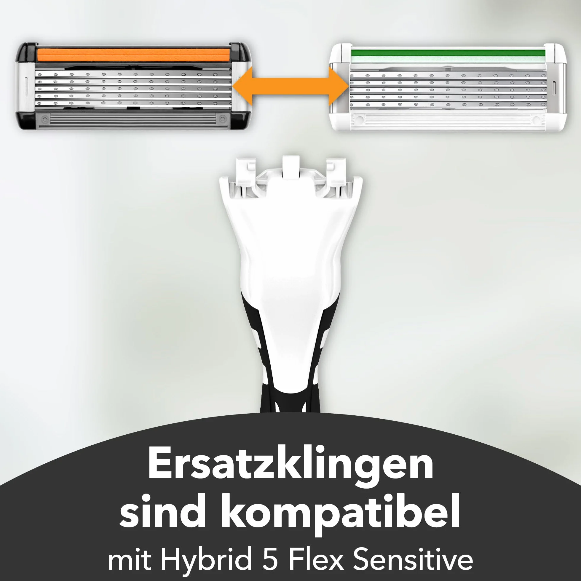 BIC Hybrid 5 Flex Razor dla mężczyzn, 1 uchwyt, 10 wkładów, 5 tytanowych ostrzy Nanotech, precyzyjne ostrze - 1+10 szt