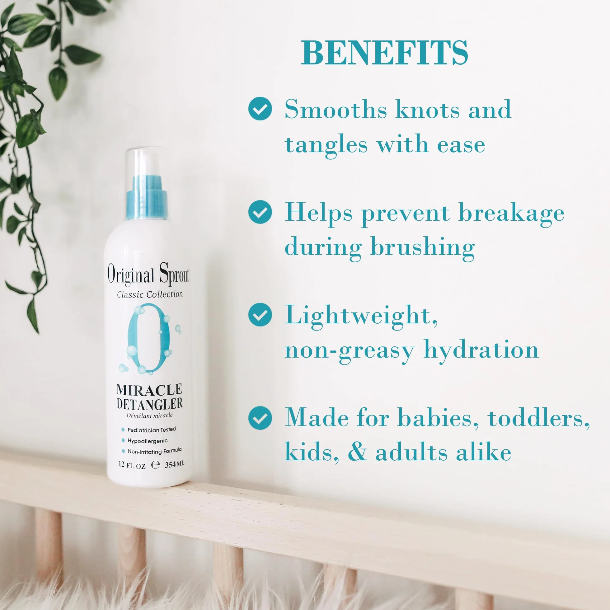 Original Sprout Rozczesywacz włosów – 354,89 ml – do wszystkich rodzajów i tekstur włosów – unisex – odżywka do włosów