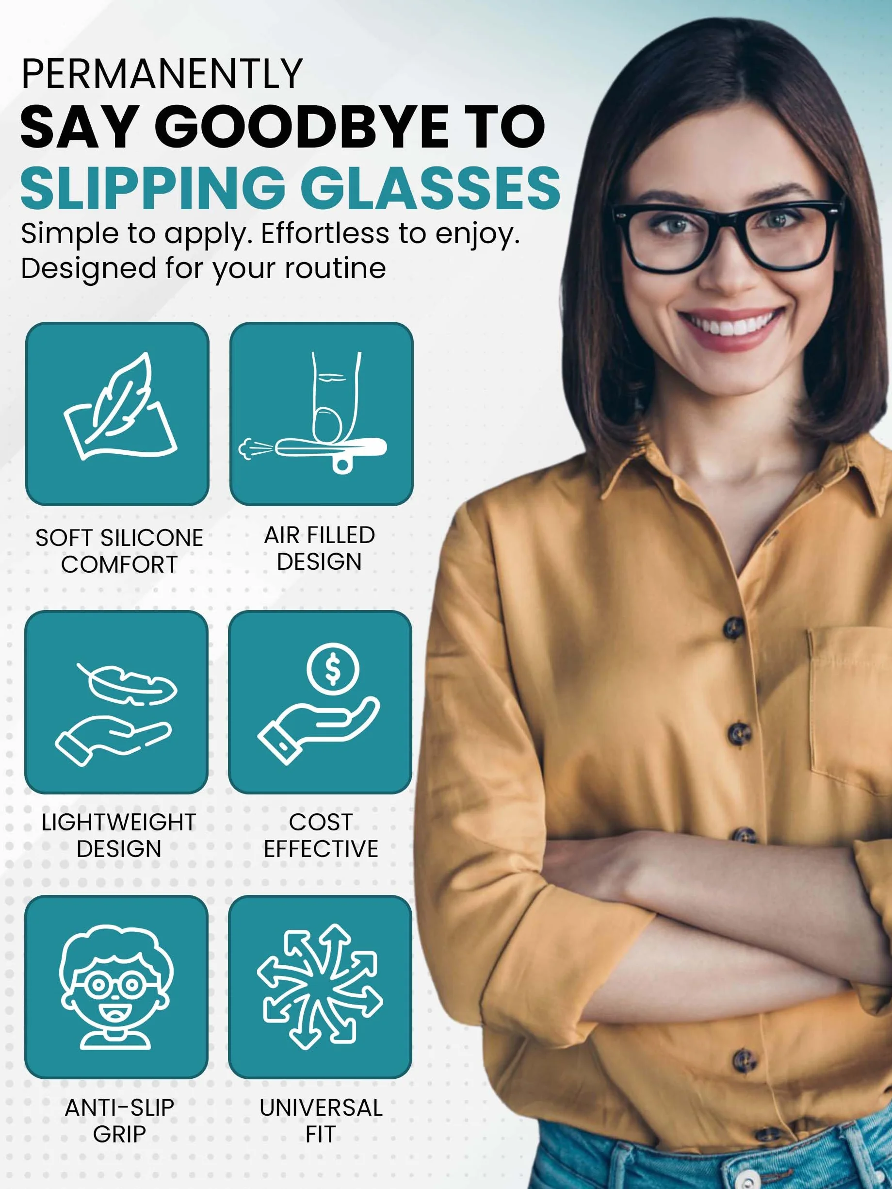 SPORTS WORLD VISION Gafas Plaquetas | Almohadillas nasales Air Active de silicona suave premium para gafas | 17mm Protectores de gafas de con rosca 1 pares