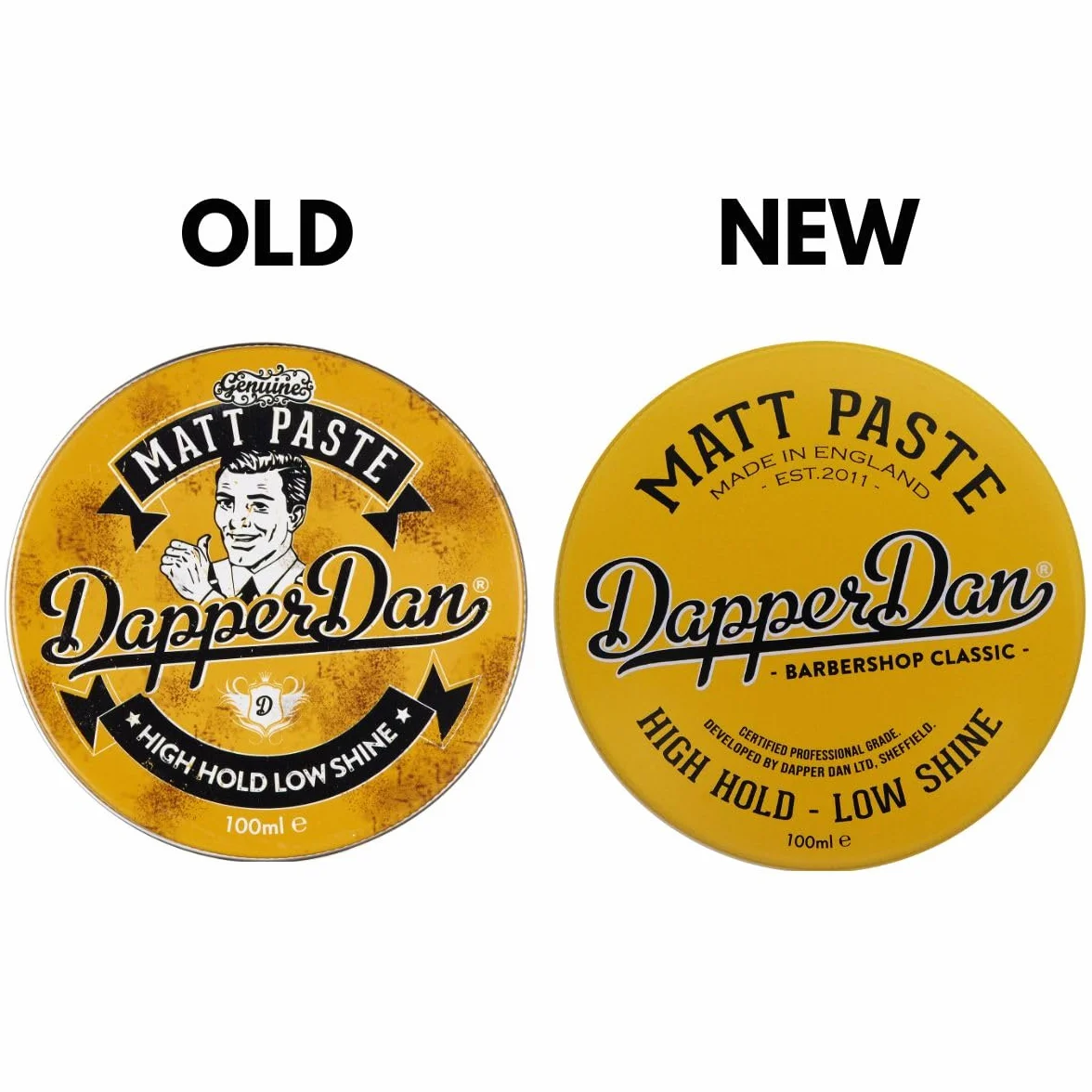 Dapper Dan Matt Paste, Versatile Strong Flexible Hold Hair Styling Product, Matt Texturised, Hair Styling Product for Men, 2 x 100 ml