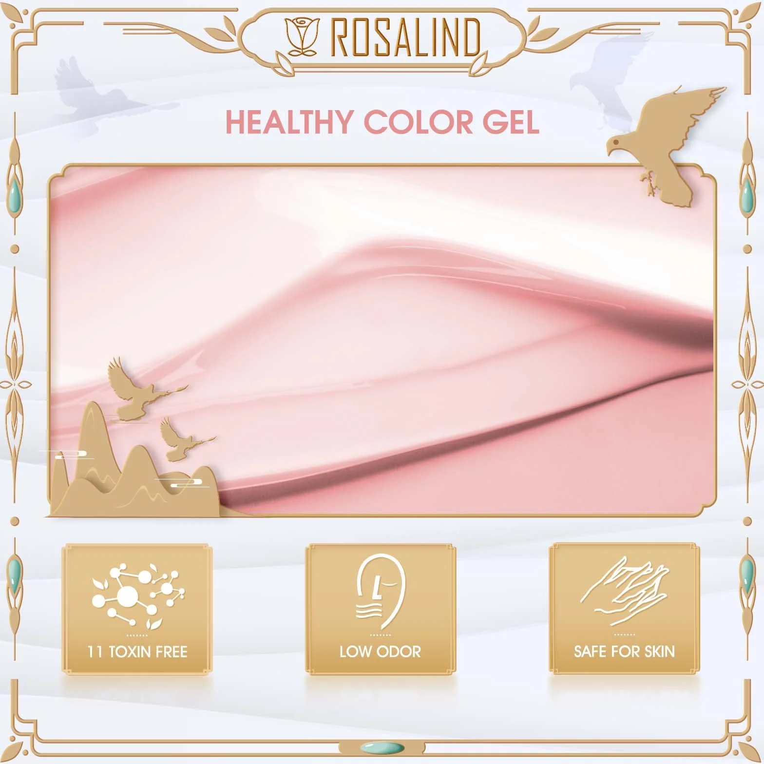 ROSALIND UV lakier do paznokci Jelly 6 kolorów Różowy Jasnoróżowy Kolor skóry Klasyczny przezroczysty żel zestaw