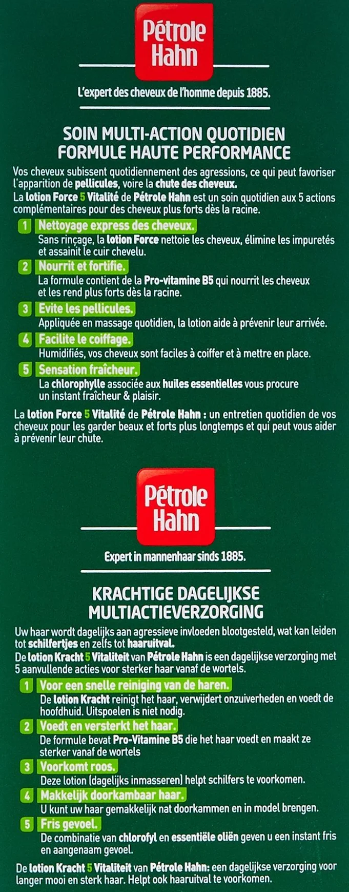 Petrol Hahn Lotion Tonic Force 5 Vitality do włosów normalnych 300 ml 2 sztuki