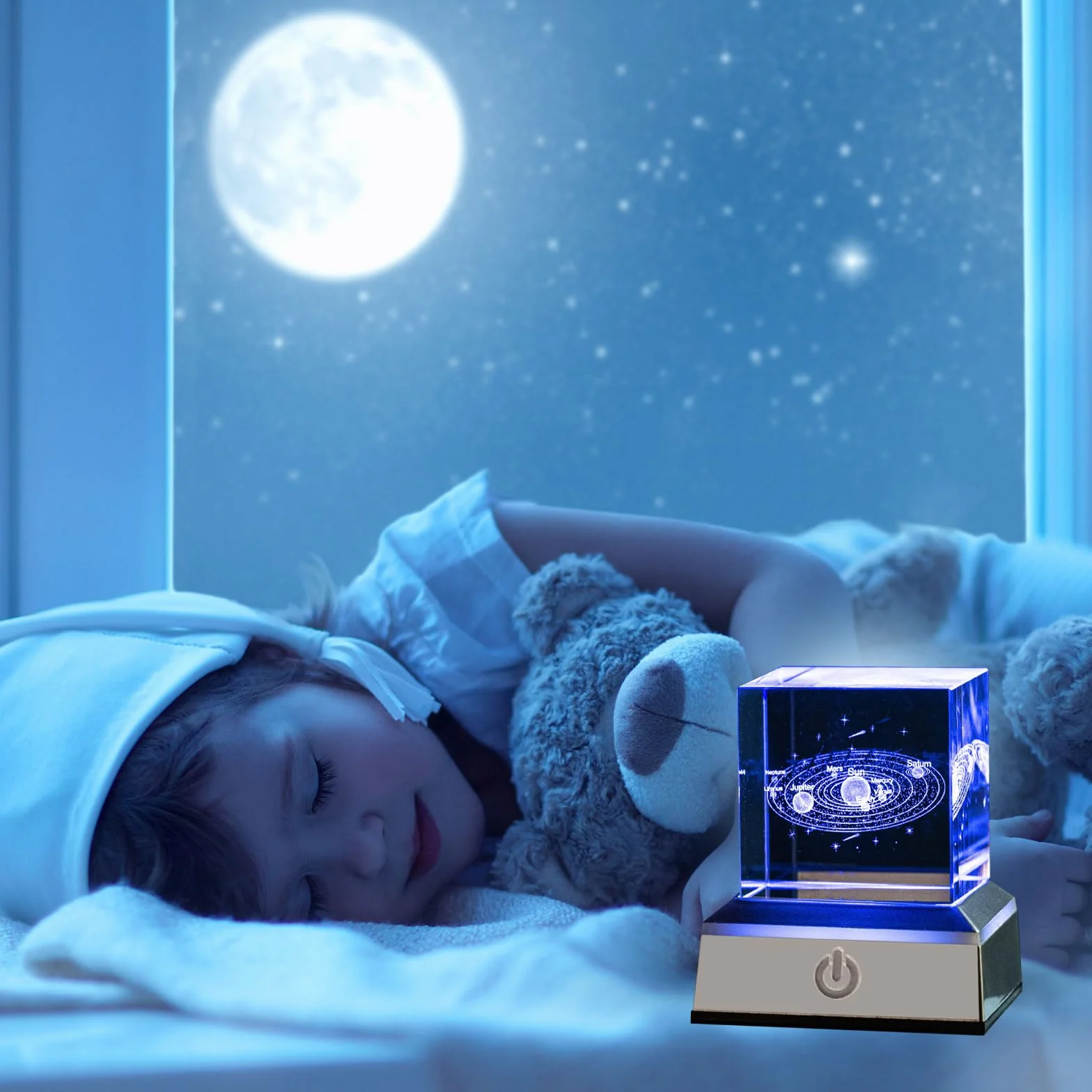 Kryształowa kula 3D, kryształowa kula 3D, kryształowa kula 3D, lampka nocna, galaktyka, kryształowa kula z diodami LED, kolorowa lampka nocna, podstawa dla miłośników astronomii, dekoracja