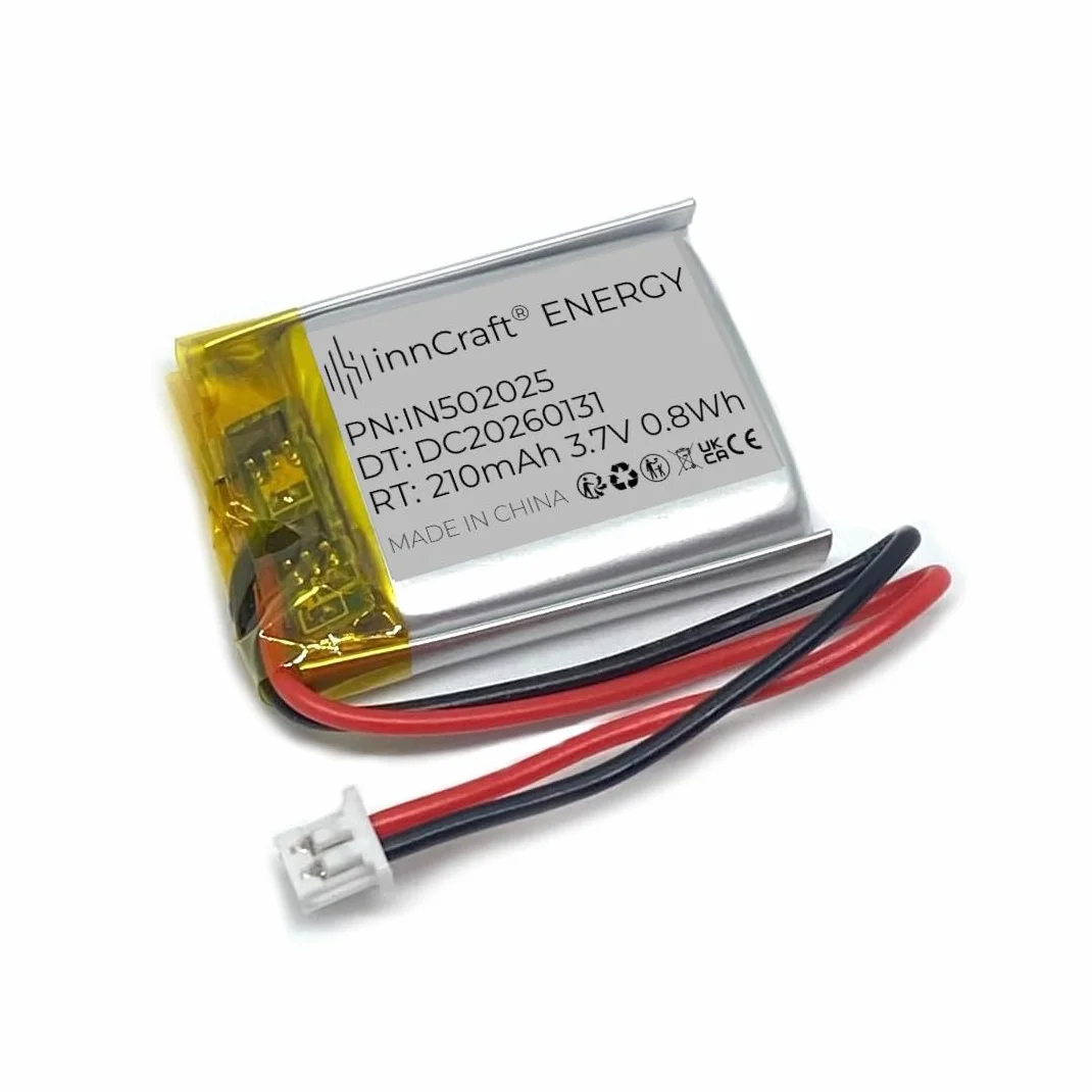 Akumulator Litowo Polimerowy innCraft Energy 210mAh 3.7V, 26x20x5 Model 502025 2P Molex 51021-020 1.25mm konektor