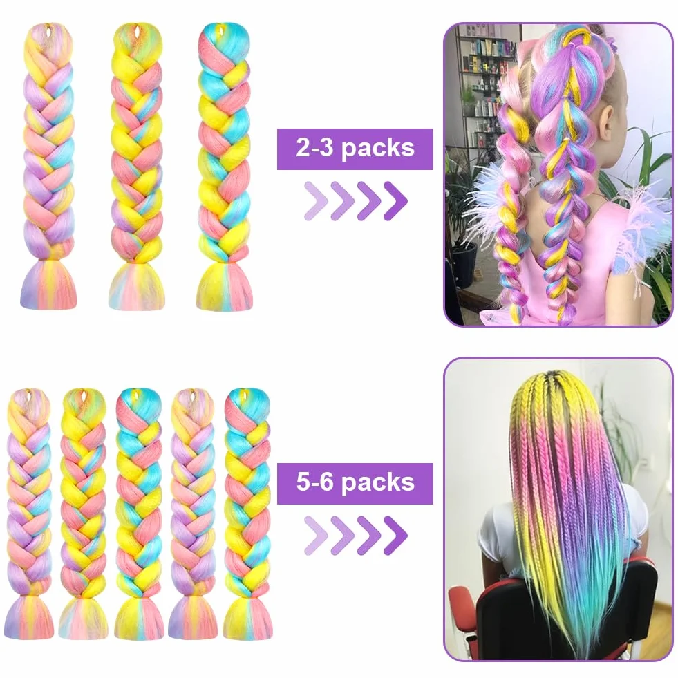 AUYAO Warkocz przedłużenie włosów, 3 szt. Jumbo Braids Meches, przedłużenie włosów z włókna syntetycznego, do szydełka, skręcania
