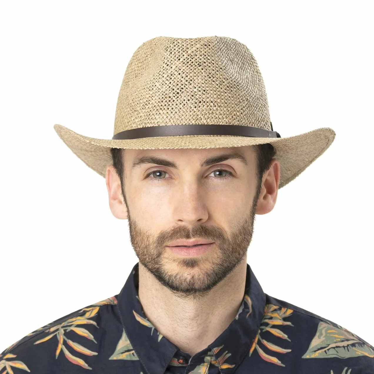 LIERYS Kapelusz kowbojski slomkowy Wyprodukowano we Wloszech Unisex Wiosna Lato