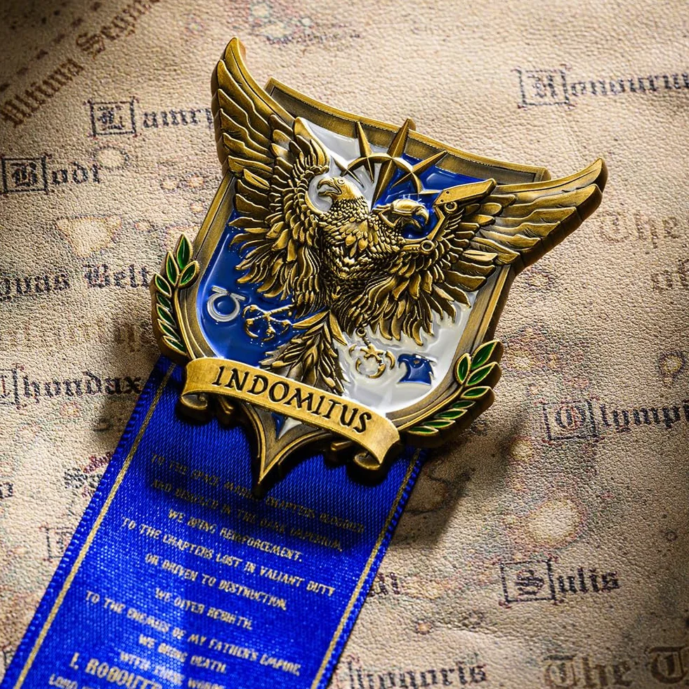 Starforged Broszka Roboute Guilliman Indomitus krucjata kampania odznaka przypinka odznaka Warhammer 40000, Stal stopowa, Bez kamieni szlachetnych