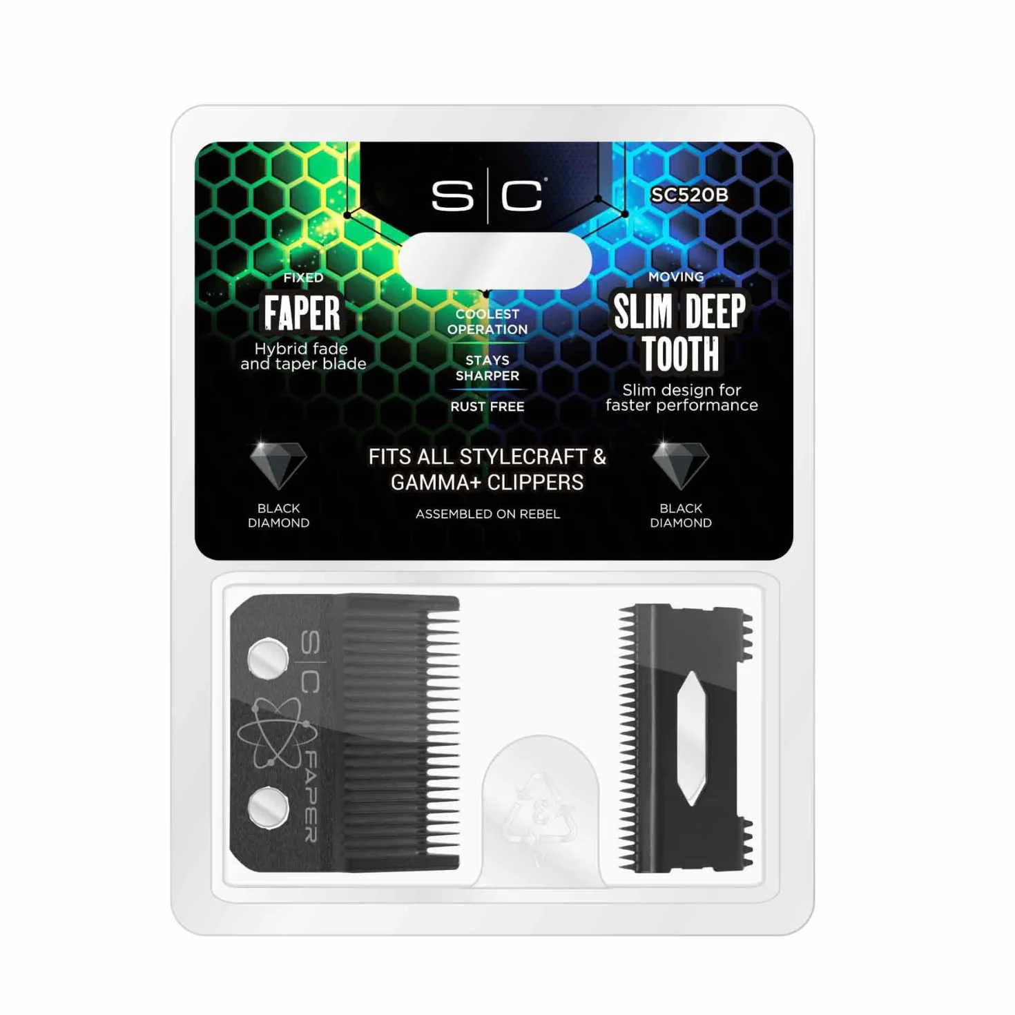 Stylecraft Ostrze Faper DLC Black Diamond Carbon do Maszynki do Strzyżenia, Ostrze Zamienne do Clippera, Oryginalne Akcesorium, Kompatybilne z Gamma+