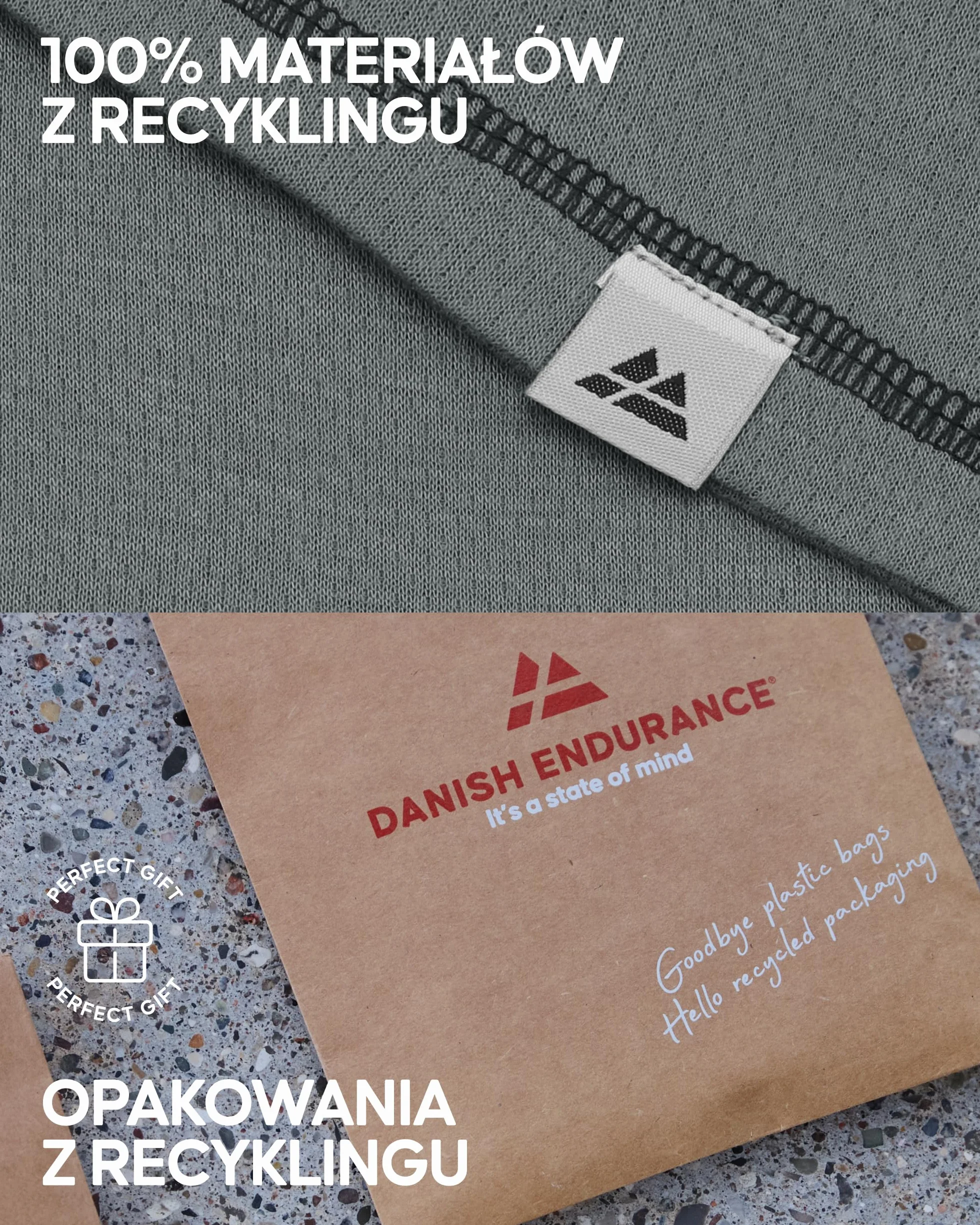 DANISH ENDURANCE Komplet Bielizny Termicznej, Męski i Damski, Koszulka z Długim Rękawem i Kalesony Unisex, Legginsy Termoaktywne z Materiałów z Recyklingu, Oddychająca, Odprowadzająca Pot