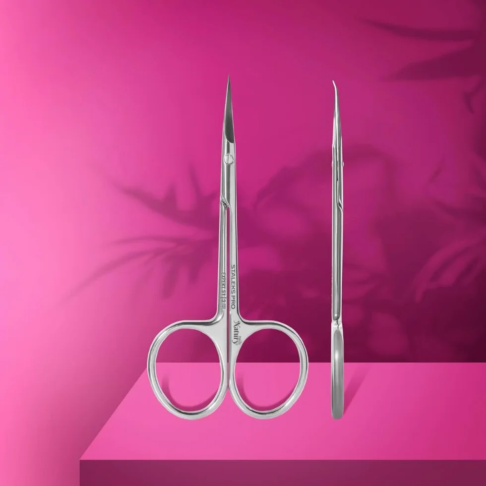 STALEKS PRO for Natury Nails Profesjonalna nożyczki do skórek. Ergonomiczne pierścienie. Stal nierdzewna. Ekspert SE-51/3