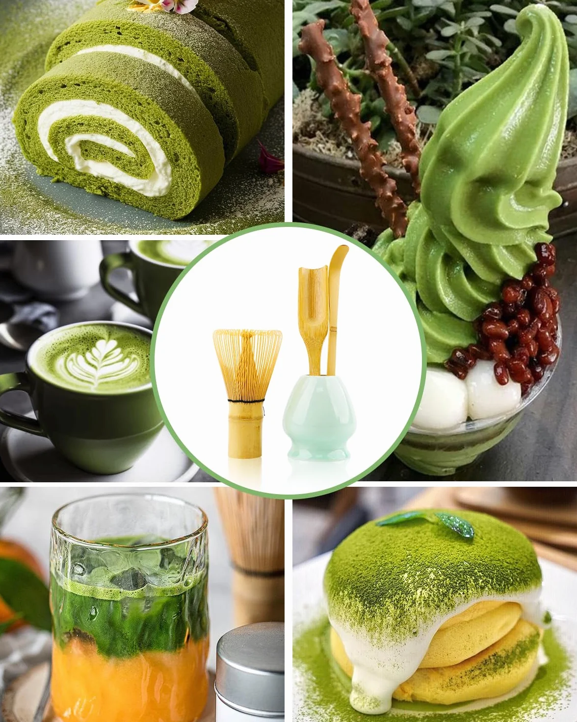 Zestaw Matcha, zestaw do herbaty Matcha dla 4 osób, miotełka do Matcha, zestaw Teanagoo Matcha, zestaw do herbaty Matcha, zestaw do herbaty Matcha do przygotowania śniadania/Matcha Latte