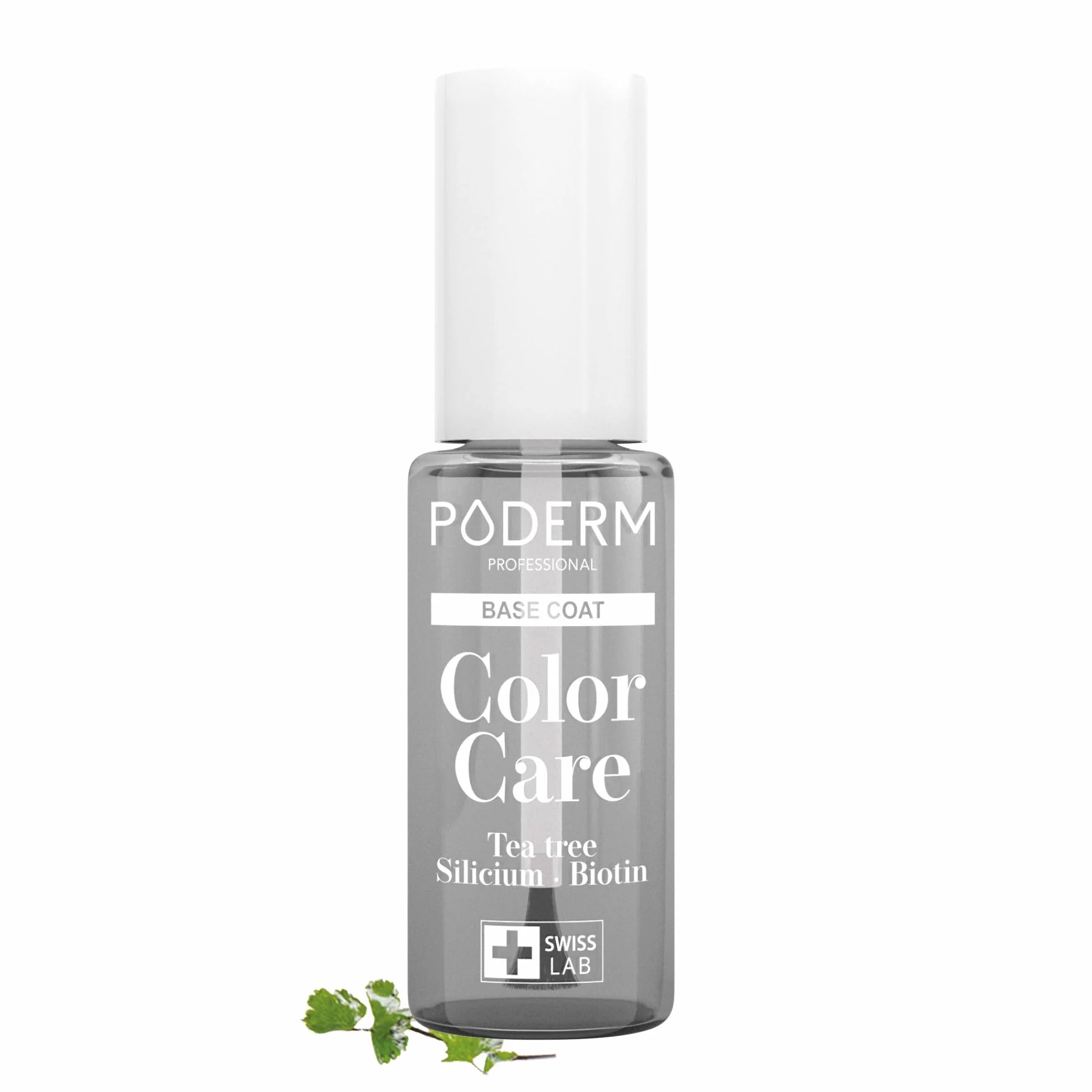 BASE COAT Ochronny - Wzbogacony TEA TREE - Zapewnia długotrwały kolor - Zapobieganie i leczenie żółtych/zniszczonych paznokci - Naturalne i wegańskie składniki - SWISS LAB